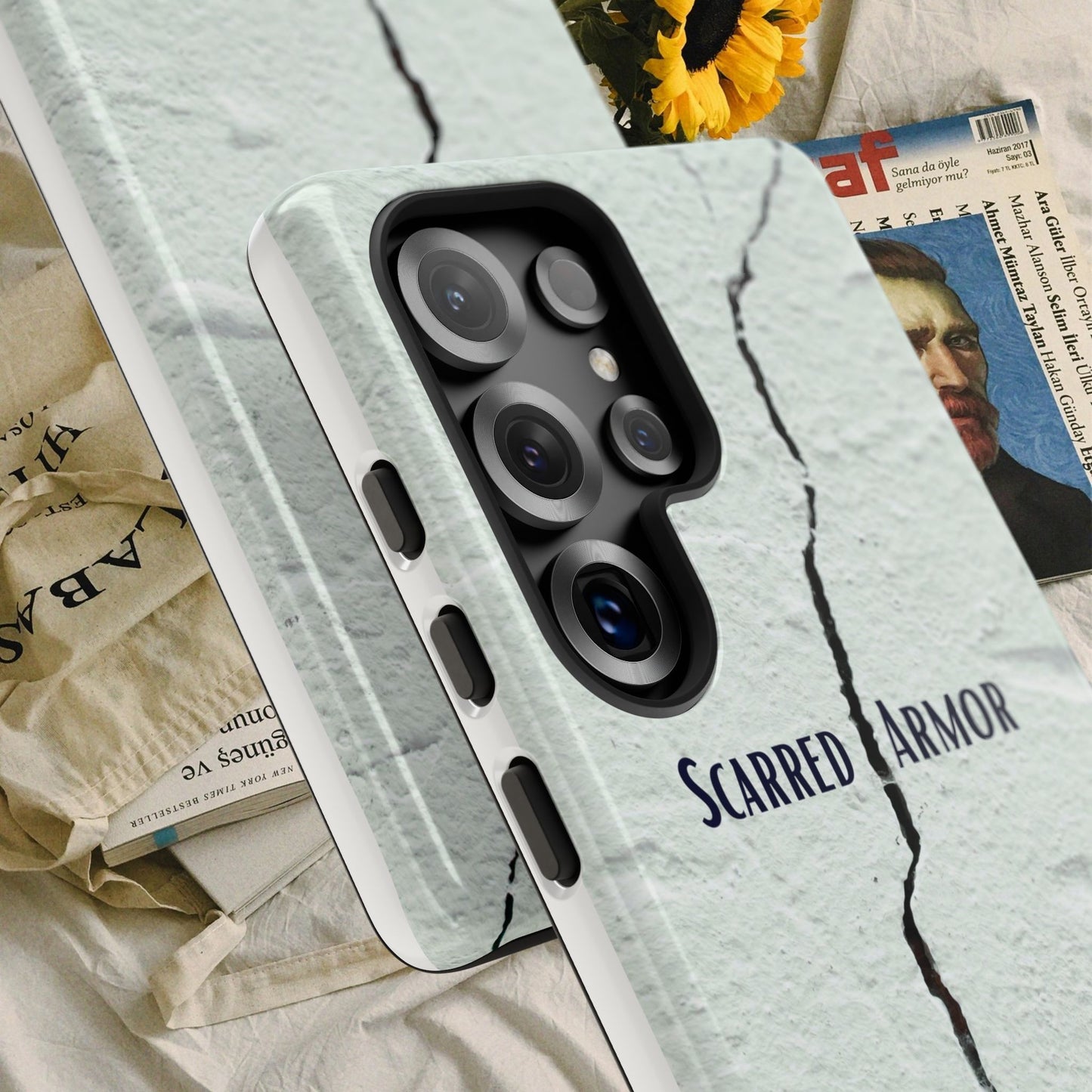 Tough Cases_ Samsung Galaxy Phone Case_ Series N8+ TCPCASE PT2WW003_ Limited Edition  Scarred Armor Design Samsung Galaxy Phone Cases by WesternWaves: