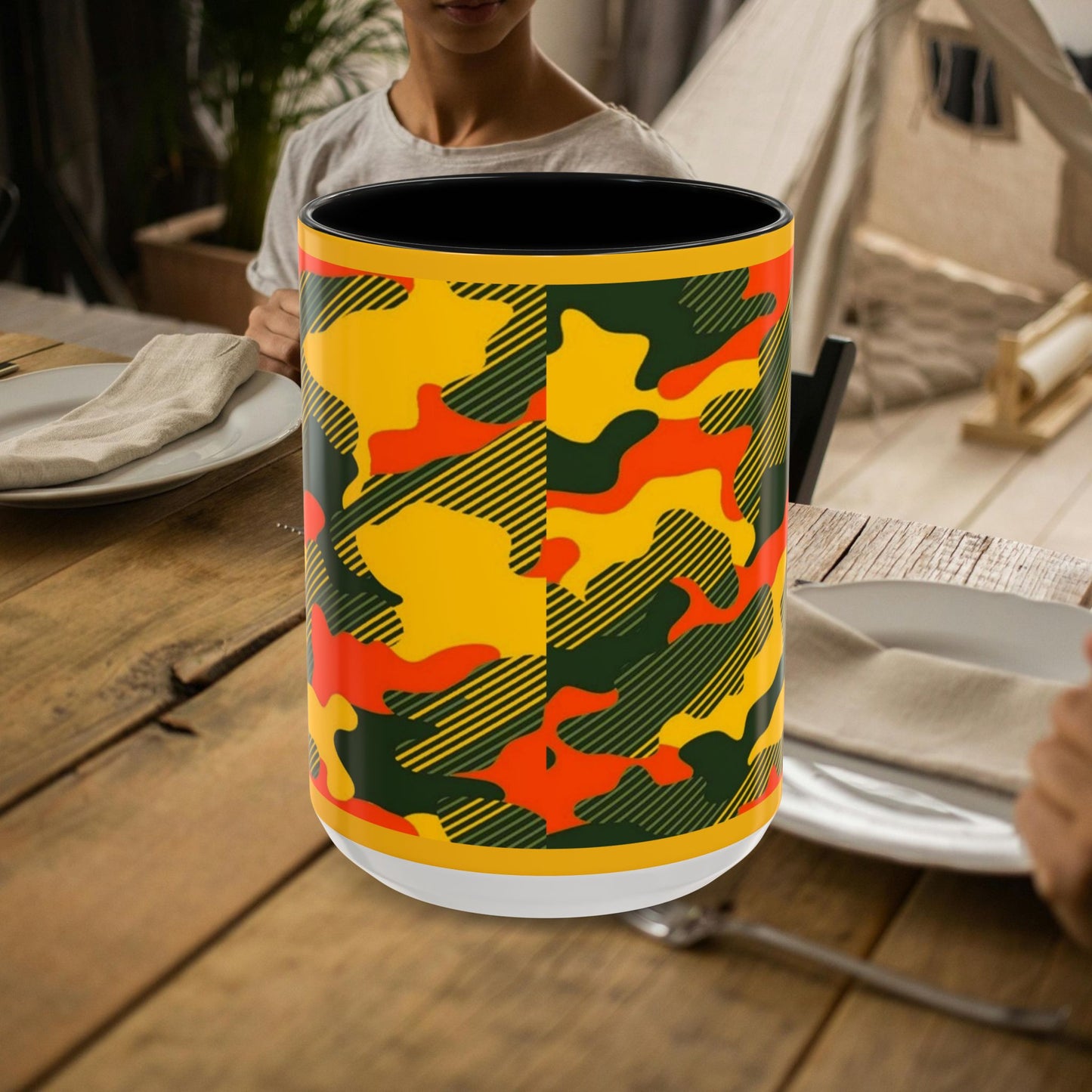 Akzent-Kaffeetasse 11oz_ NSeries SPW ACM11OZ PT2WW001_ Lebendiges Limited Edition-Design von WesternWawes