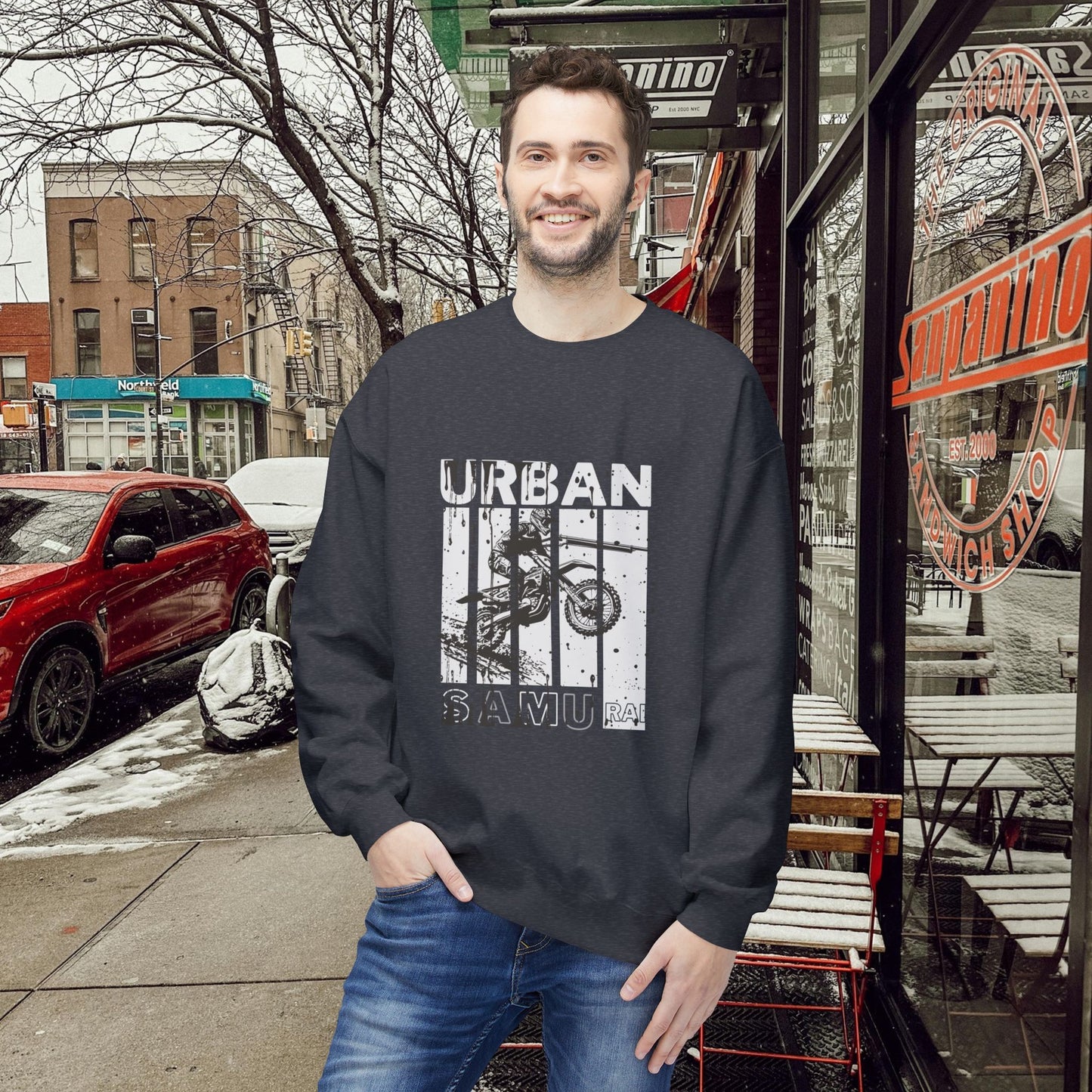 Unisex Midweight Softstyle Fleece Crewneck Sweatshirt_ N2+ Series USMWSSFCNSS PT2WW009_ Limited Edition Stylish Eco-conscious Raw Classic by WesternWaves: