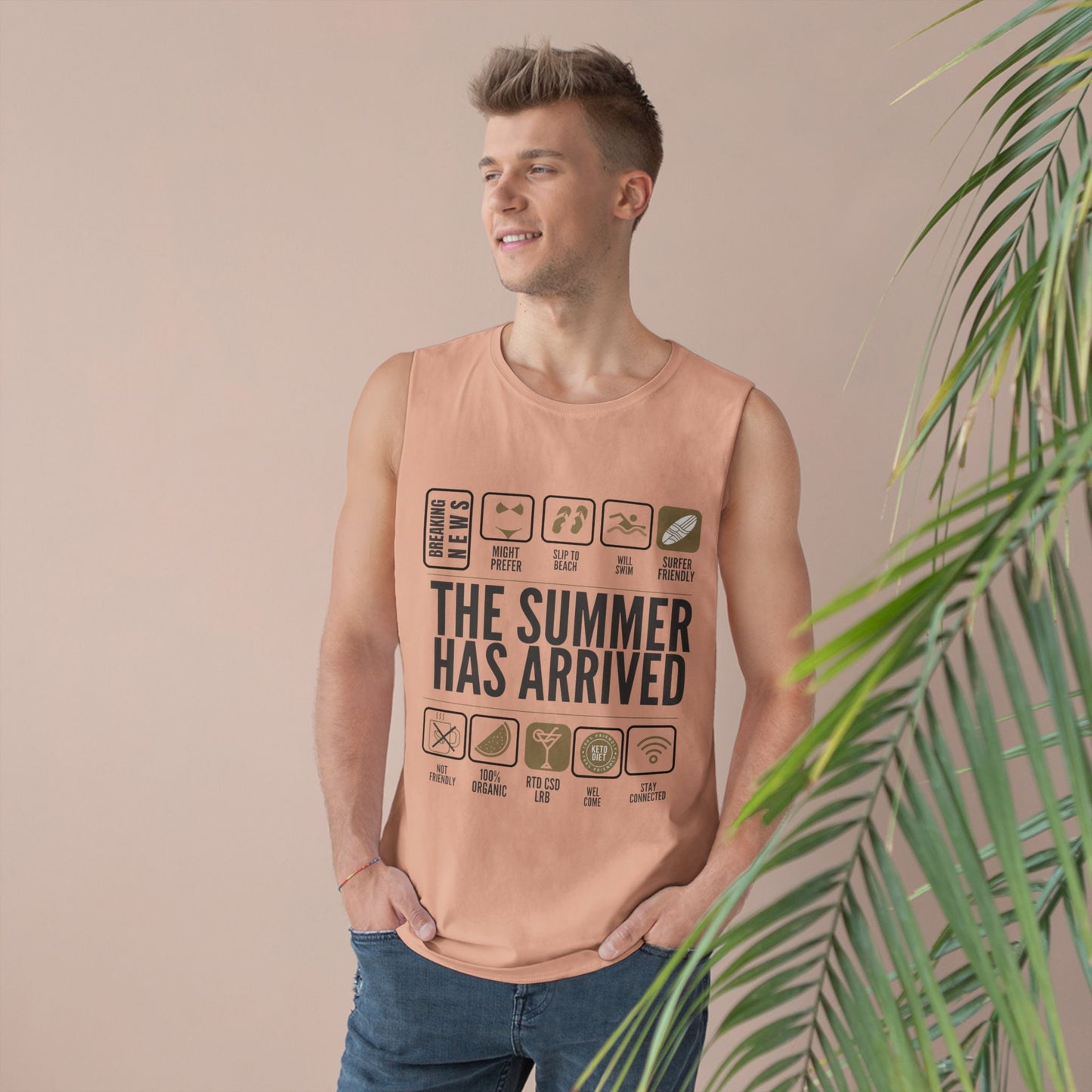 Unisex Summer Vibes Tank Top - 'The Summer Has Arrived' – Organic Cotton_ 09 May 2025_ 001
