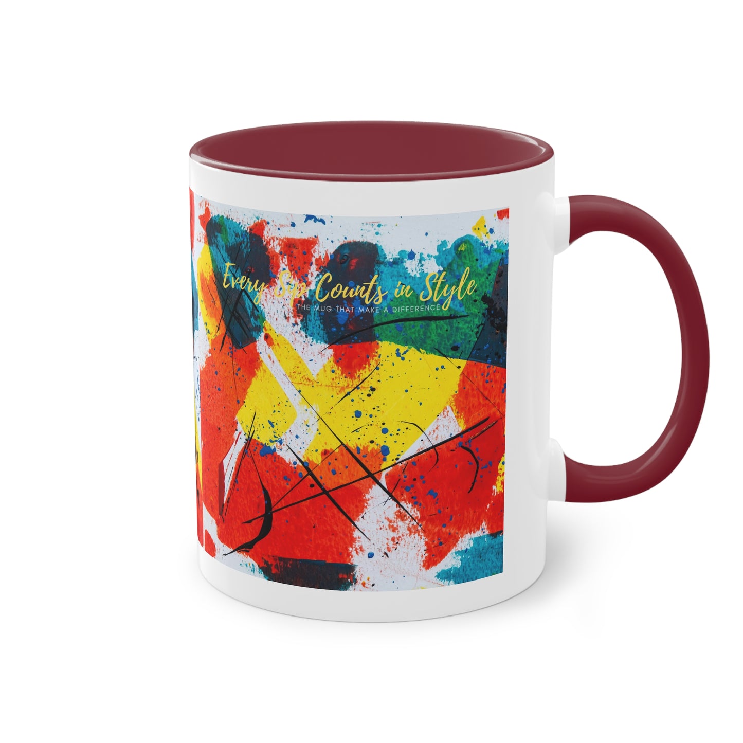 Two-Tone Coffee Mug, 11oz_ N2 Series TTCMUG PT2WW003_ Limited Edition Sipping Experience Both Pleasurable & Convenient by WesternWaves: