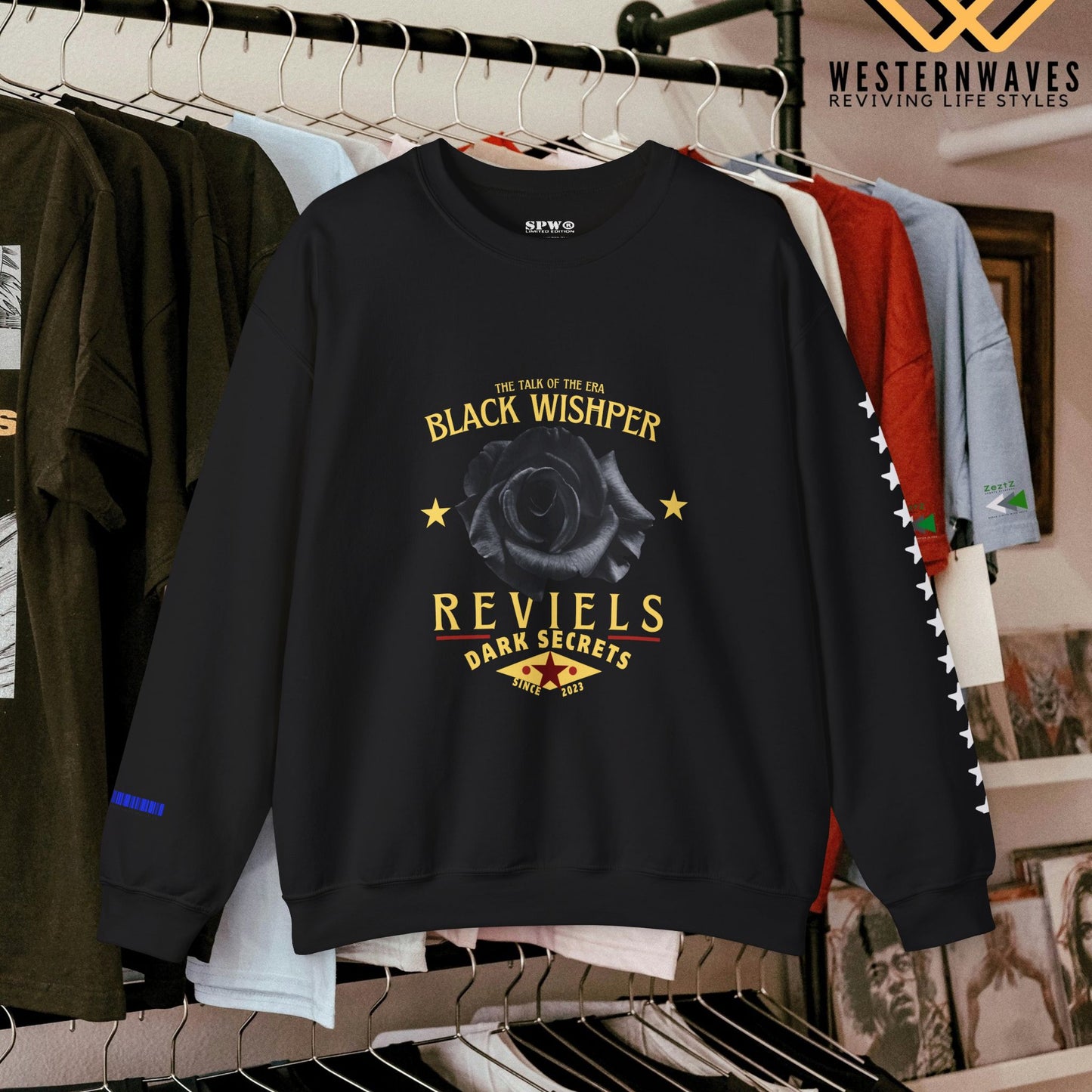 Unisex Heavy Blend™ Crewneck Sweatshirt_ N3 Series UHBCSS PT2WV011_ Limited Edition Pure Luxuryby WesternWaves: