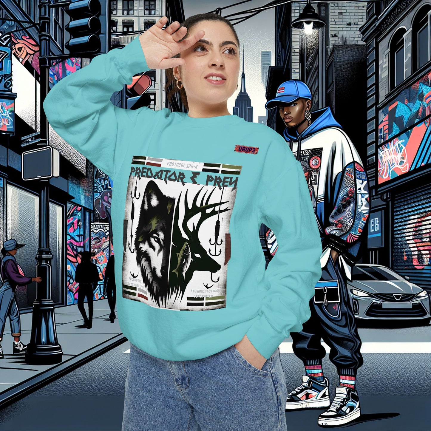 Predator & Prey Sweatshirt_ 03 Sep 2025_ Cozy Unisex Pullover, Nature Lover Apparel, Gifts for Wildlife Enthusiasts, Fall Fashion Layer