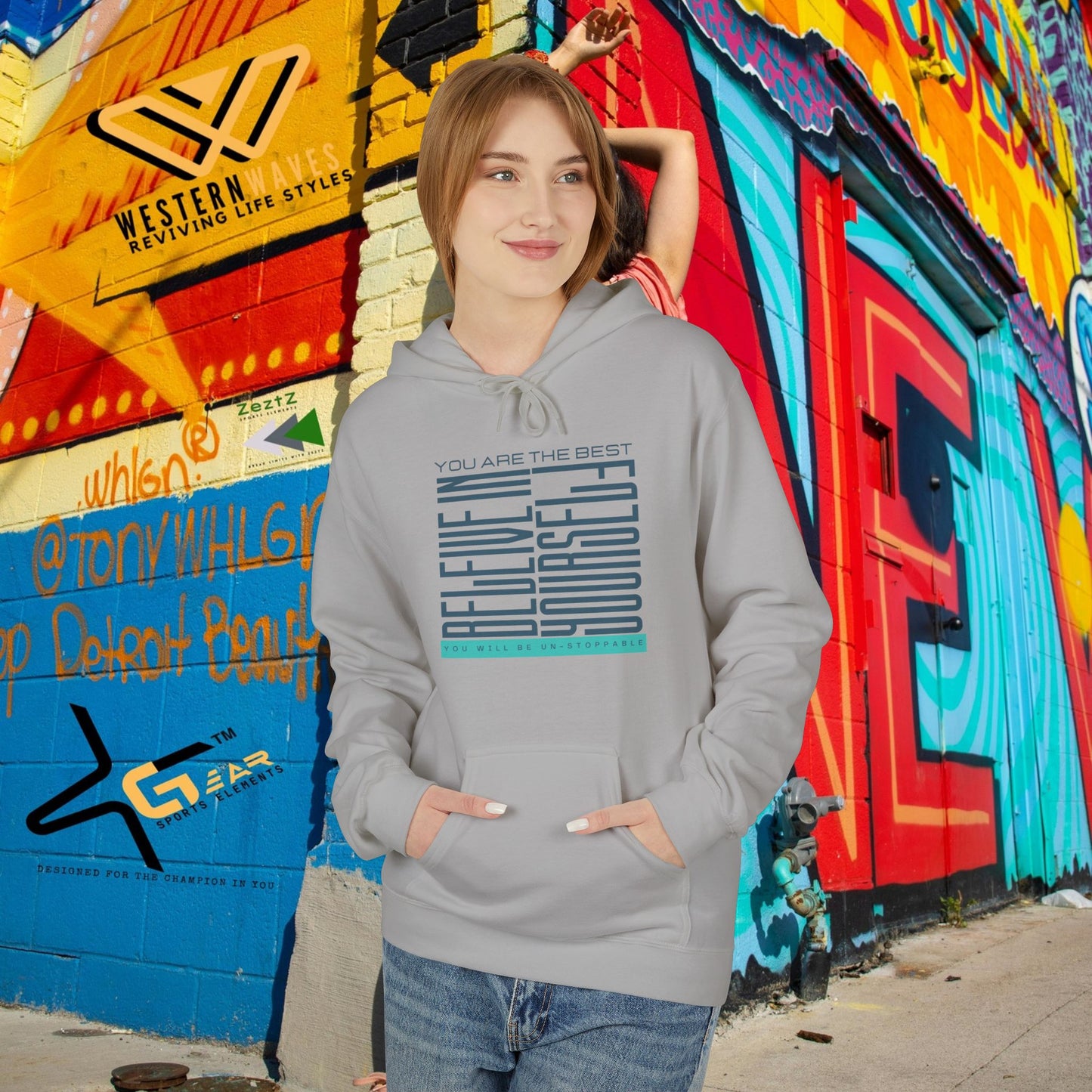 Unisex Midweight Softstyle Fleece Hoodie_ N2 Series SPW USMWSSFH PT2WW005_Limited Edition Luxuriously Soft 100% Cotton Face by WesternWaves: