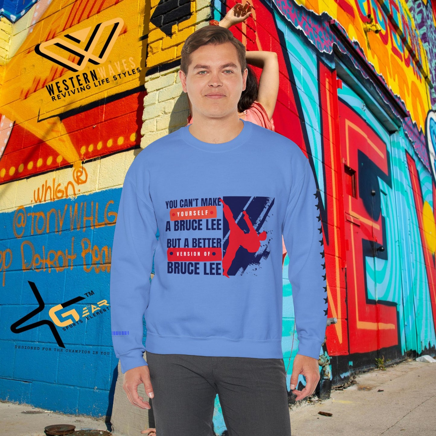 Unisex Heavy Blend™ Crewneck Sweatshirt_ N2 Sports Series SPW UHBCSS PT2WW010_ Limited Edition ‘Zeztz’ Brand Sports Elements by WesternWaves: