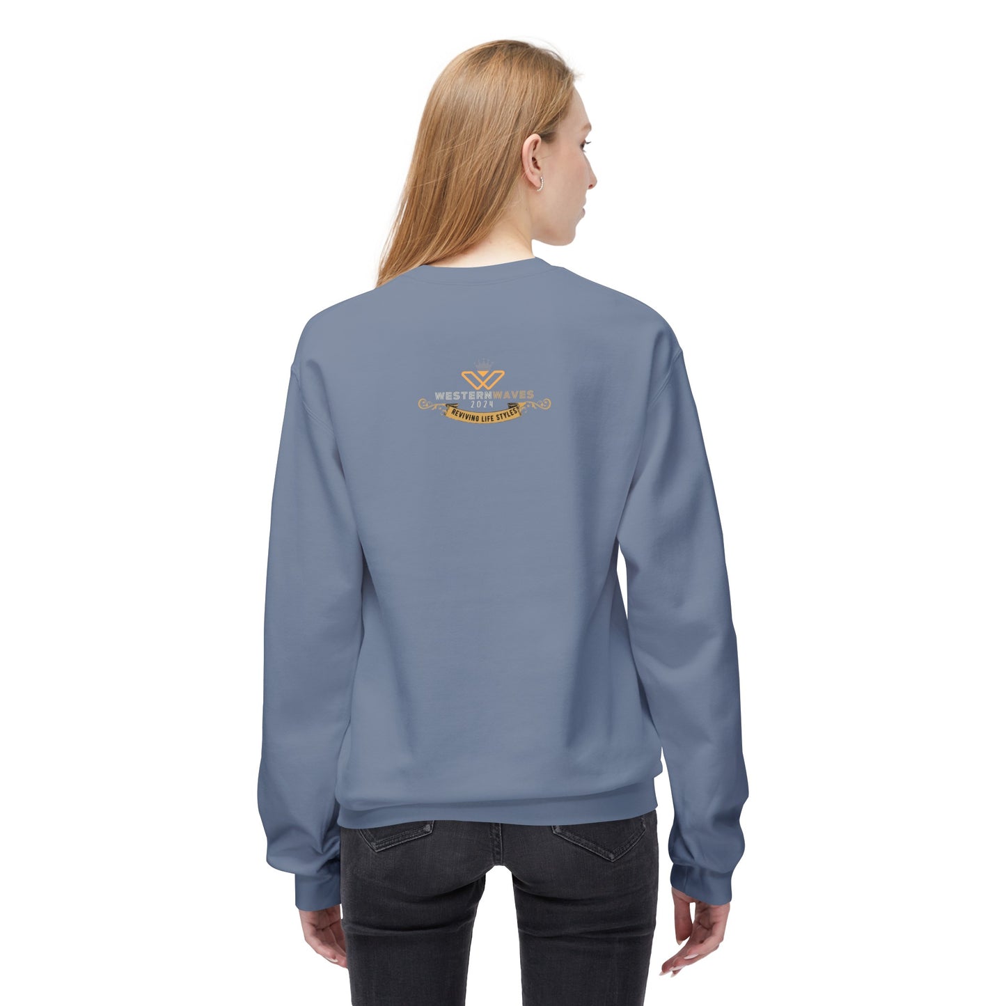 Unisex Midweight Fleece Crewneck Sweatshirt_ N Series SPW UXMWFCS PT2WW013_ WesternWaves Signature Limited Edition: