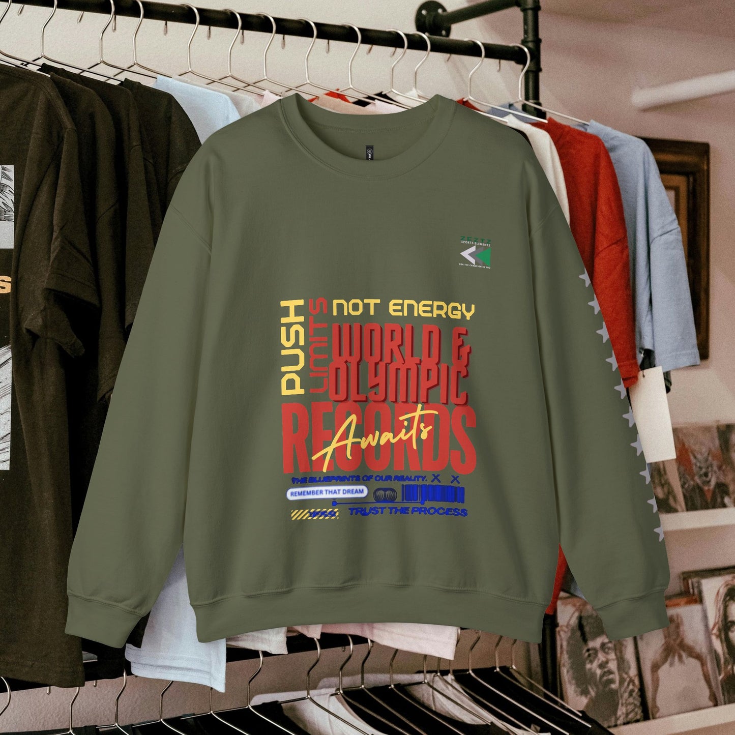 Unisex Heavy Blend™ Crewneck Sweatshirt_ N2 Sports Series UHBCSS PT2WW006_ Limited Edition ‘Zeztz’ Brand Sports Elements by WesternWaves: