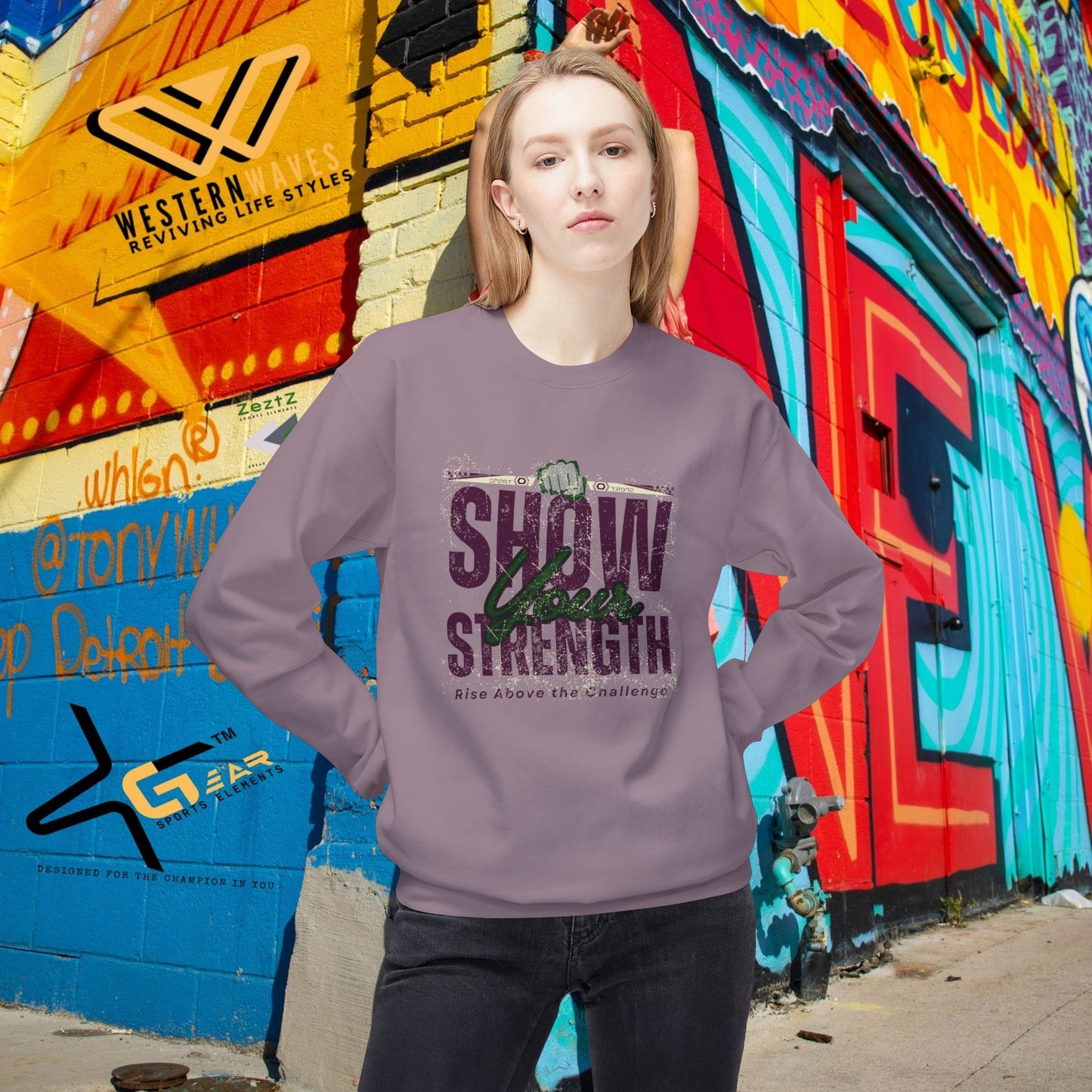 Unisex Midweight Softstyle Fleece Crewneck Sweatshirt_ N2+ Series USMWSSFCNSS PT2WW010_ Limited Edition Stylish Eco-conscious Raw Classic by WesternWaves: