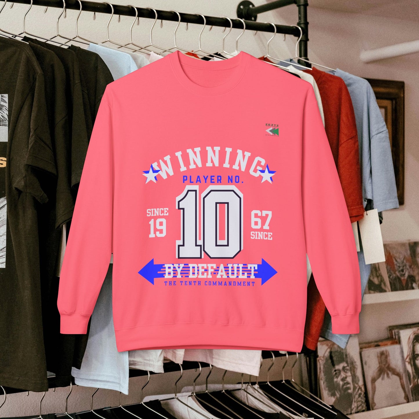 Unisex Midweight Softstyle Fleece Crewneck Sweatshirt_ N2 Series USMWSSFCNSS PT2WW001_ ‘ZeztZ’ Brand Limited Edition Statement of Style & Sustainability by WesternWaves: