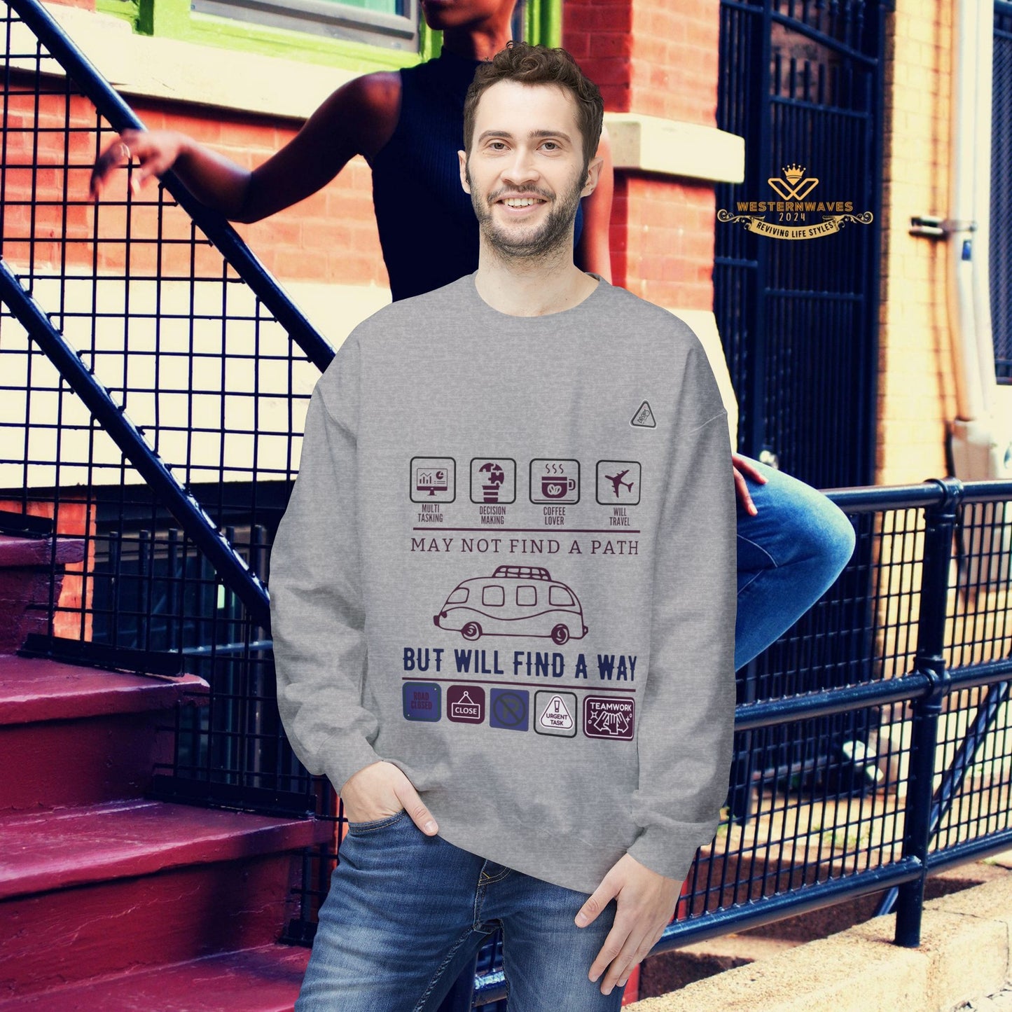 Inspirational Travel Crewneck Sweatshirt - 'May Not Find a Path, But Will Find a Way'_ 02 May 2025_ 001