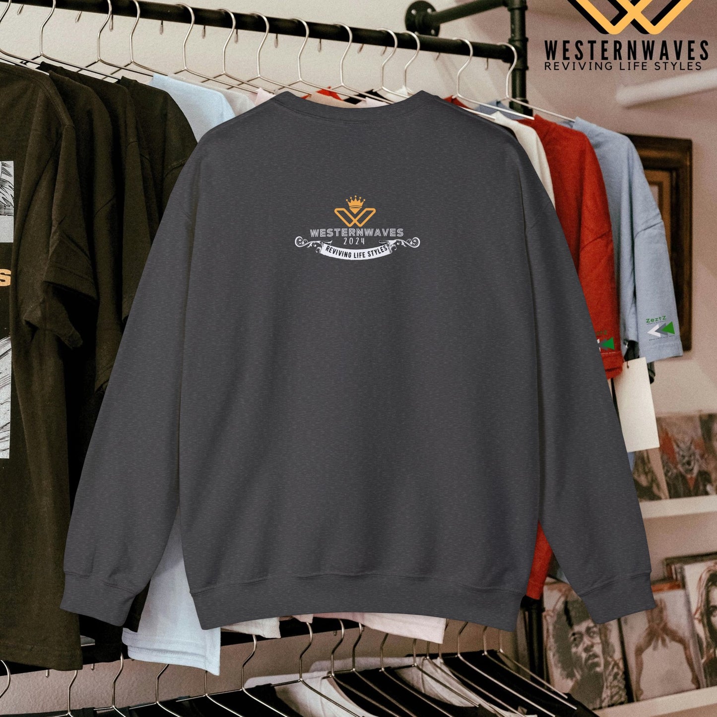 Unisex Heavy Blend™ Crewneck Sweatshirt_ N2 Series SPW UHBCSS PT2WW034_ Limited Edition Pure Luxury  By WesternWaves: