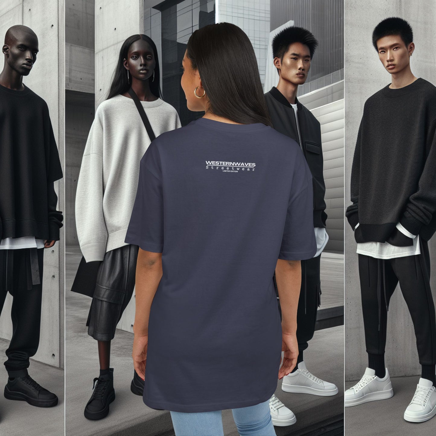 Unisex Heavy Oversize Tee_ N8+ Series USHOSTEE_ PT2WW002_ Limited Edition Urban Fashion Tee by WesternWaves: