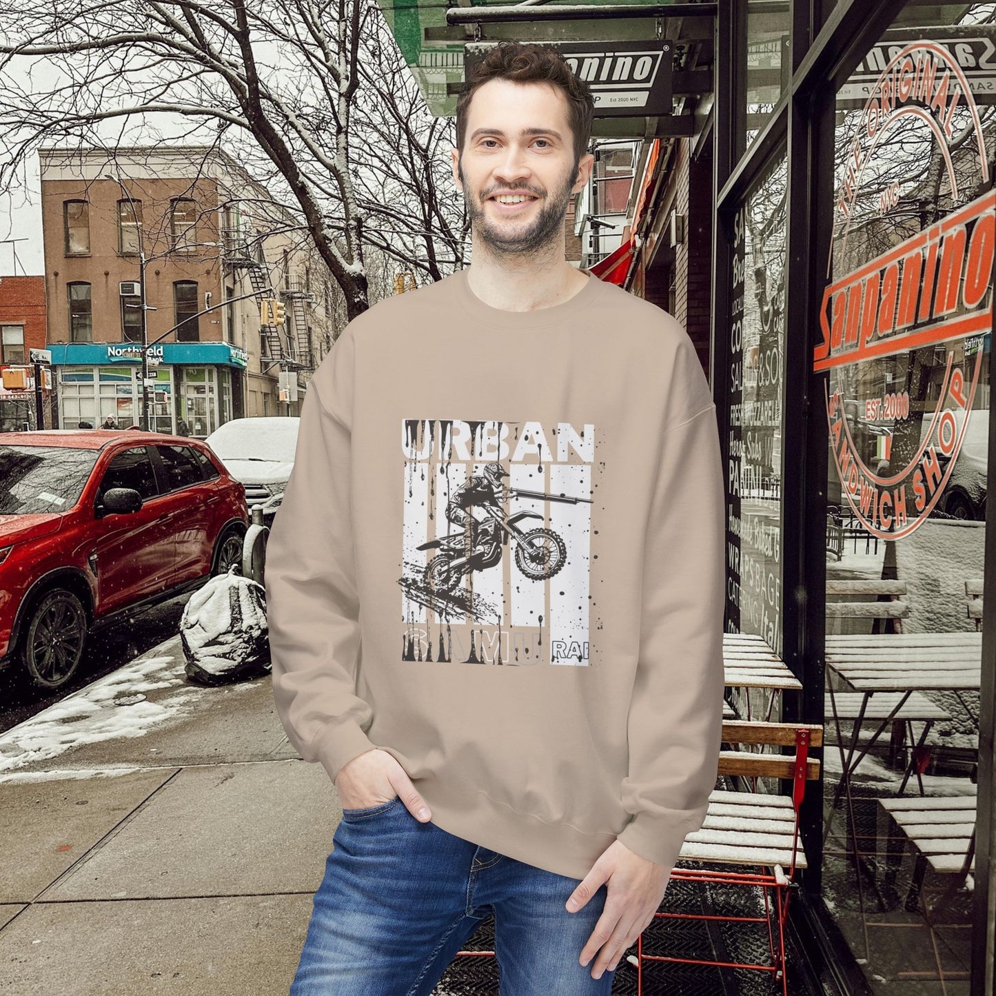 Unisex Midweight Softstyle Fleece Crewneck Sweatshirt_ N2+ Series USMWSSFCNSS PT2WW009_ Limited Edition Stylish Eco-conscious Raw Classic by WesternWaves: