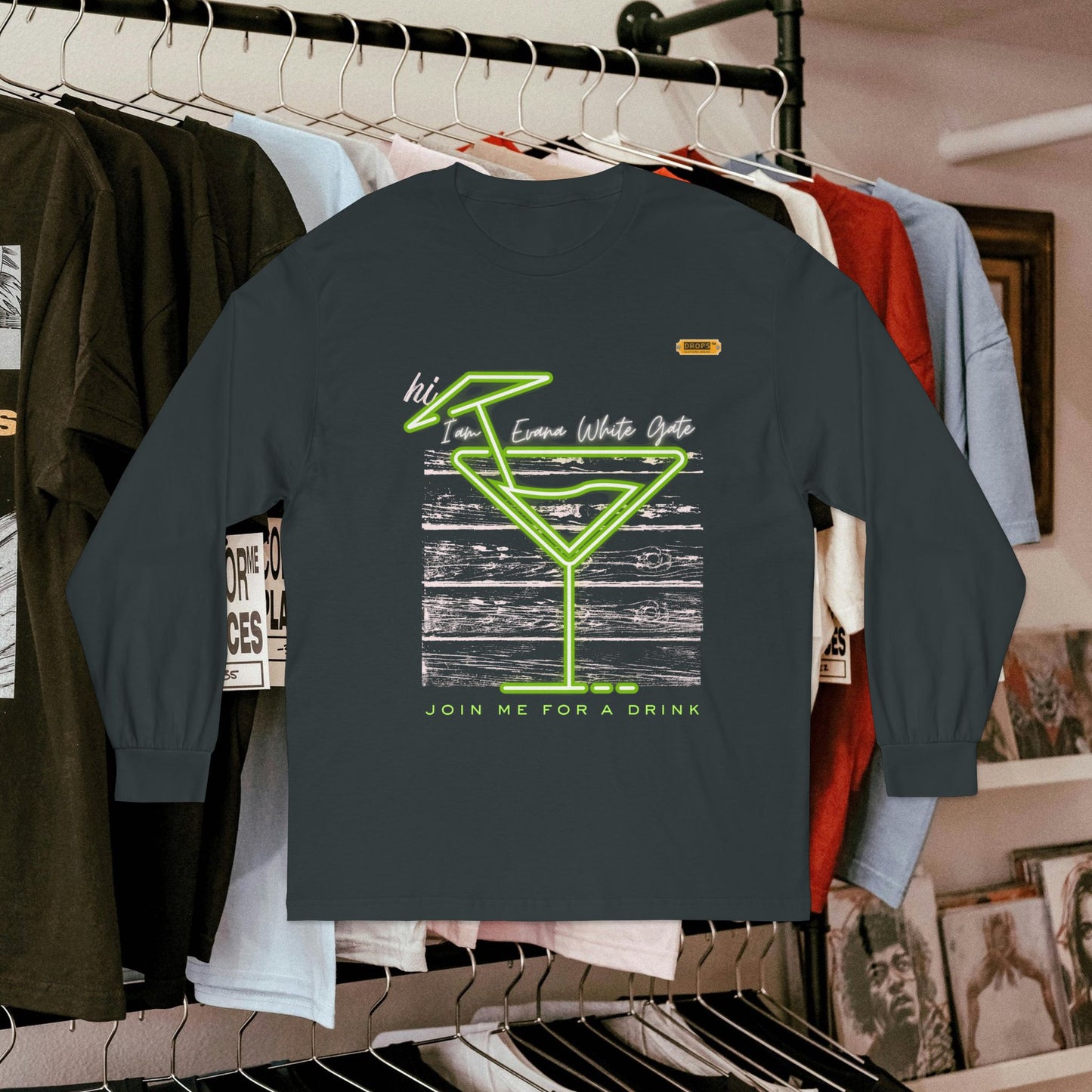 Unisex Classic Long Sleeve T-Shirt_ N6* Series USCLSTS PT2WW002_ Limited Edition Playful Design by WesternWaves: