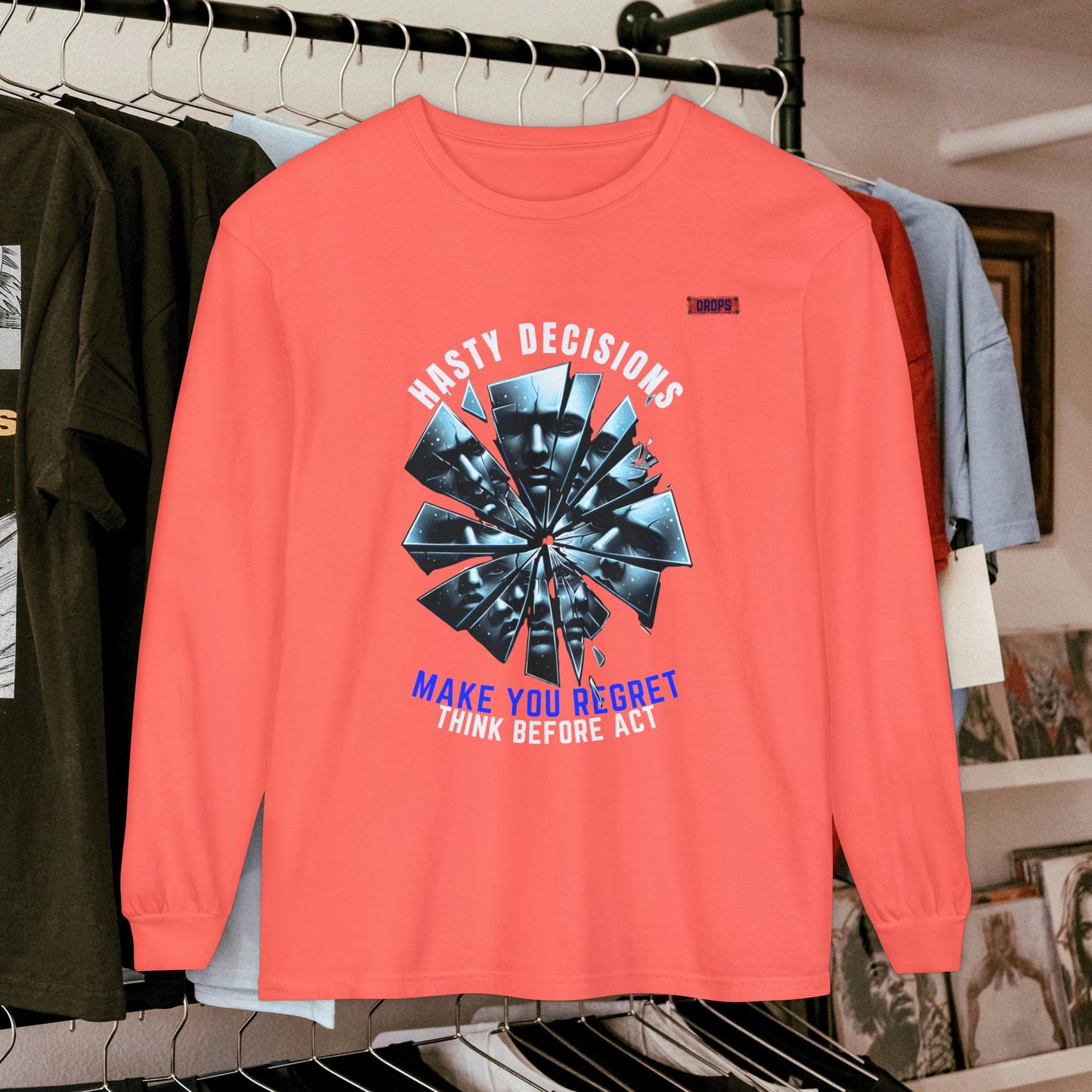 Unisex Long Sleeve T-shirt_ Series N8+ USLSTS PT2WW001_ HSD 009_  Limited Edition Trendy Statement Apparel by WesternWaves: