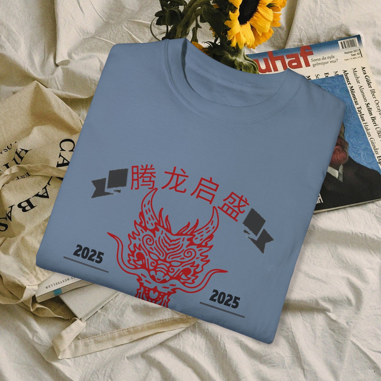 Unisex Garment-Dyed T-shirt_ N3+ Series USGDTS PT2WW003_ Comfort Colors 1717_ ‘Election America’ Limited Edition Fusion of Style For Chinese New Year Celebrations by WesternWaves: