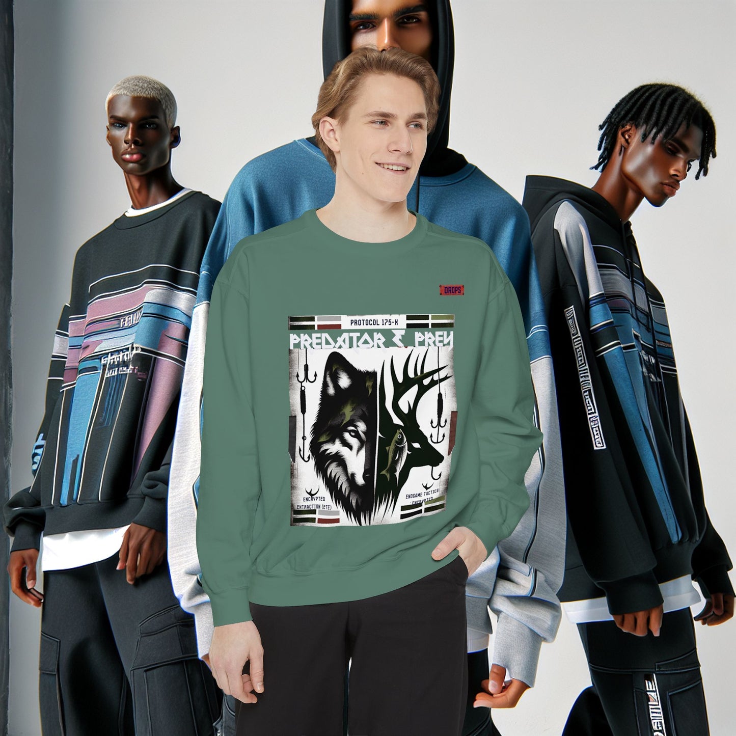 Predator & Prey Sweatshirt_ 03 Sep 2025_ Cozy Unisex Pullover, Nature Lover Apparel, Gifts for Wildlife Enthusiasts, Fall Fashion Layer