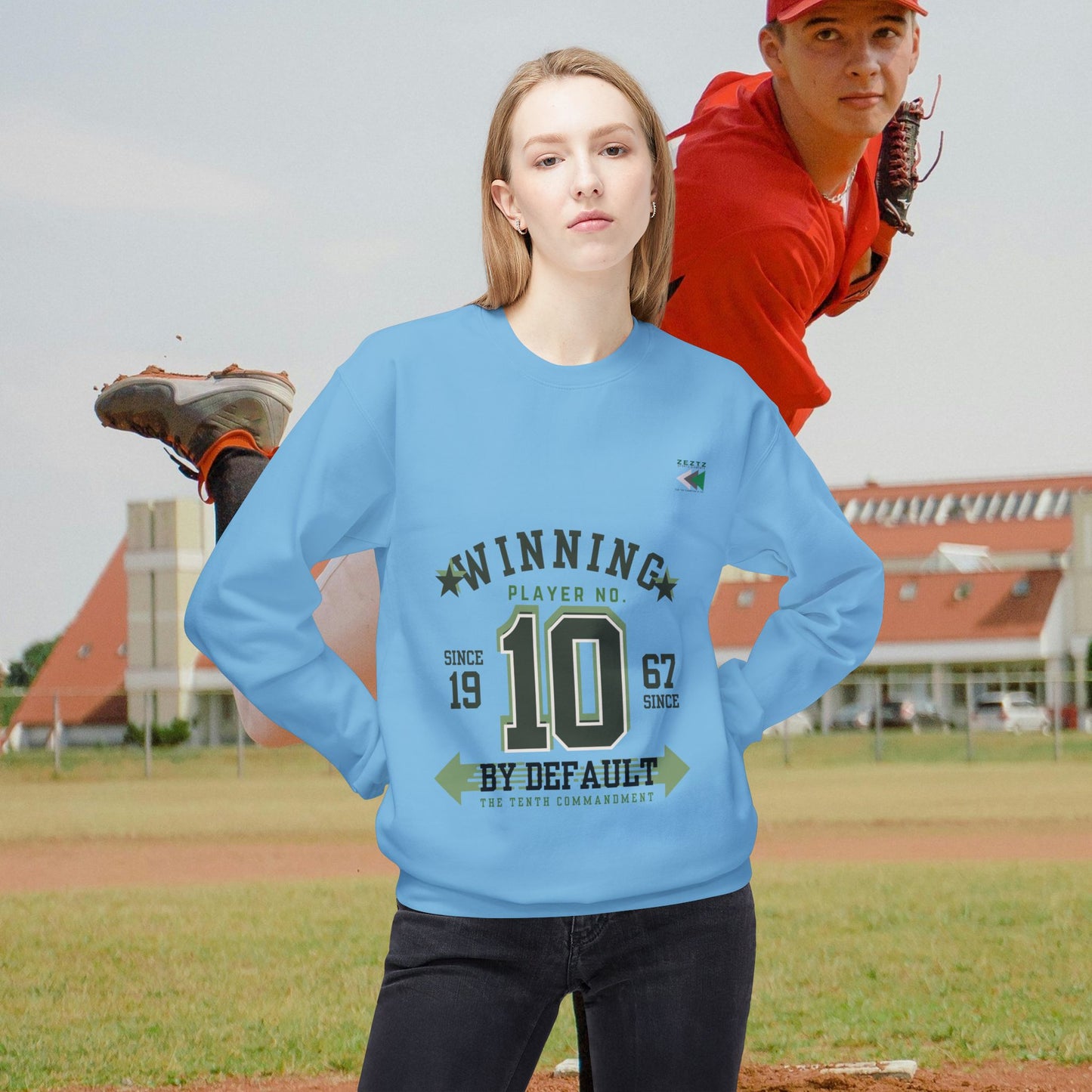 Unisex Midweight Softstyle Fleece Crewneck Sweatshirt_ N2 Series USMWSSFCNSS PT2WW001_ ‘ZeztZ’ Brand Limited Edition Statement of Style & Sustainability by WesternWaves: