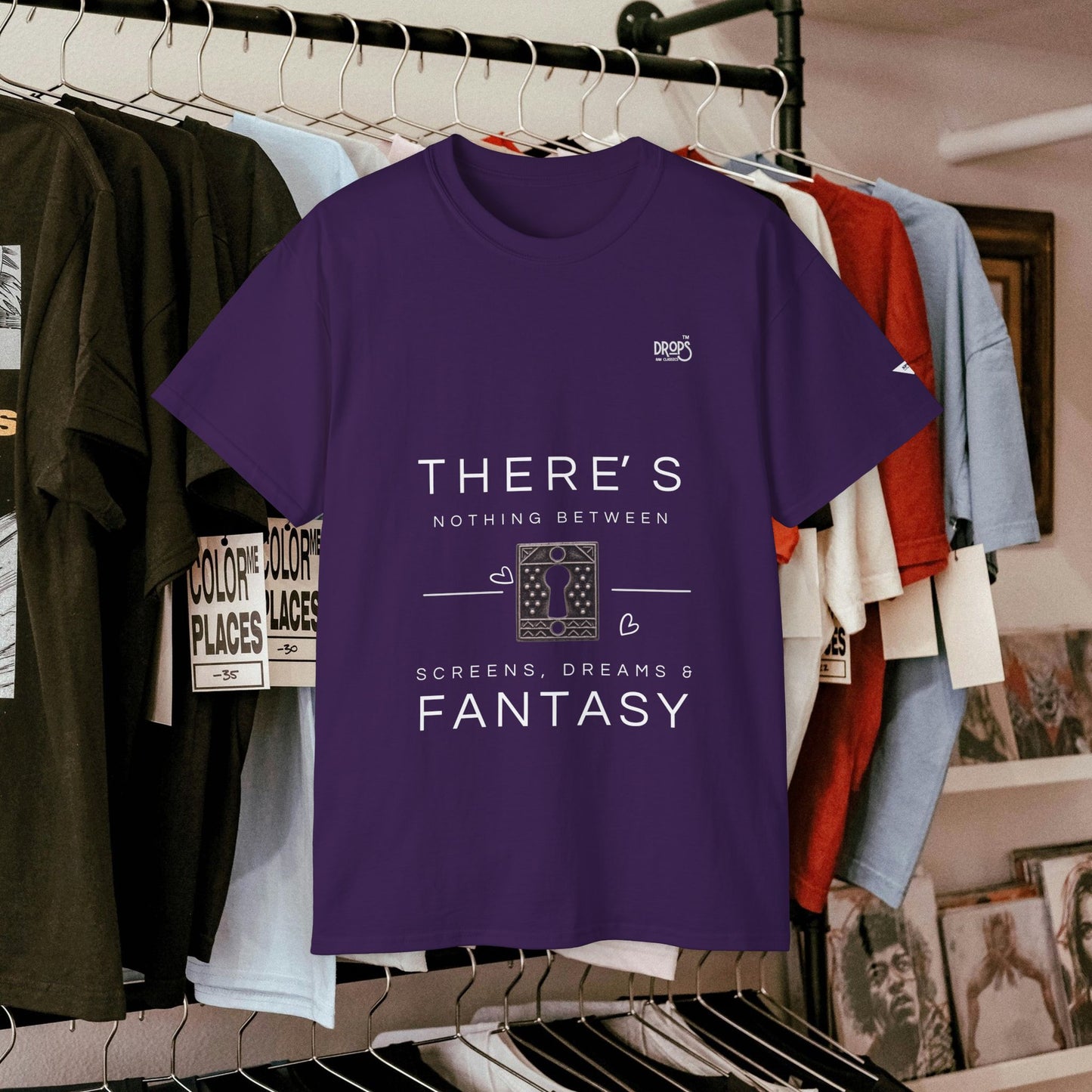 Unisex Ultra Cotton Tee - "There's Nothing Between Screens, Dreams & Fantasy" T-Shirt - Perfect for Dreamers and Creatives_ 07 May 2025_ 001