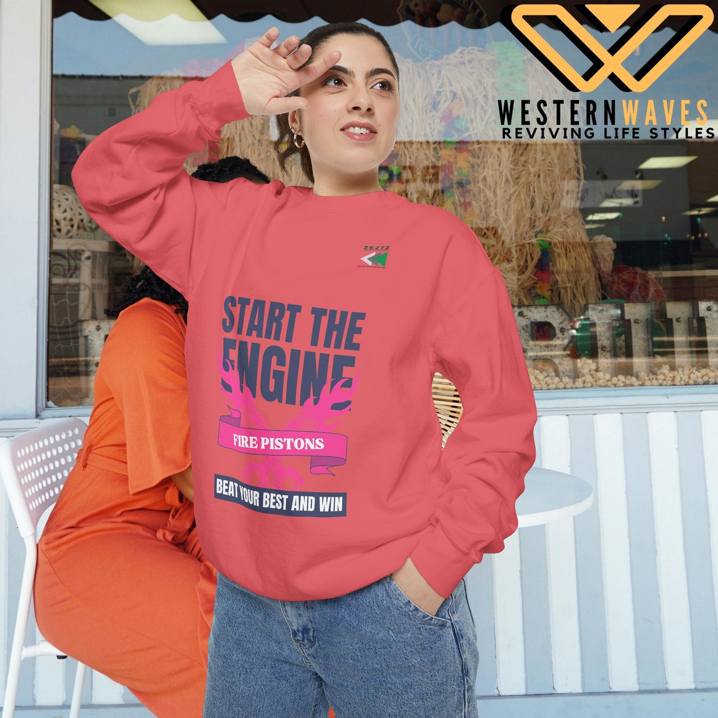 Unisex Garment-Dyed Sweatshirt_ N2 Series USGDSS PT2WW002_ Limited Edition Masterpiece of ‘ZeztZ’ Sports Brand _ Luxury & Casual Comfort by WesternWaves: