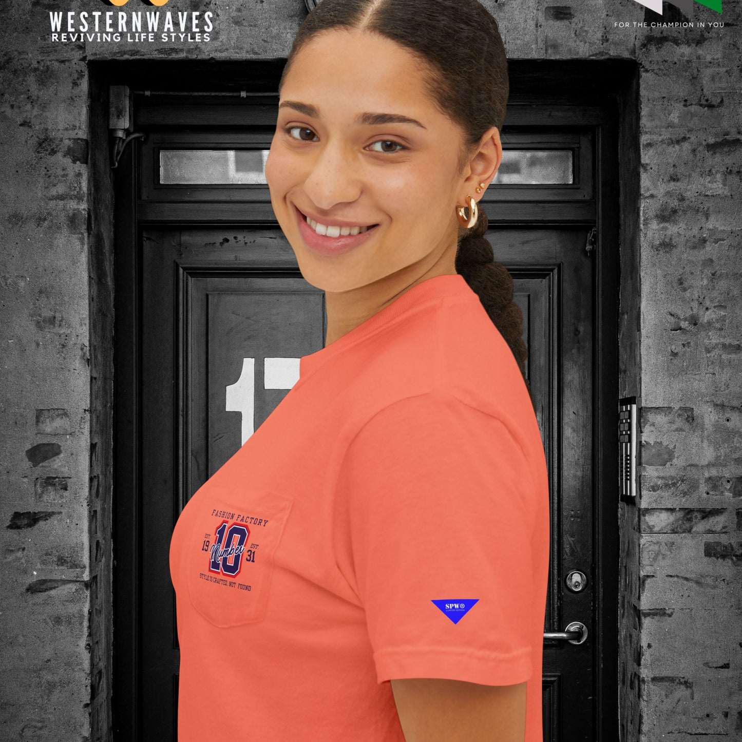 Unisex Garment-Dyed Pocket T-Shirt_ N3+ Series USGDPTS PT2WW001_ Limited Edition Raw Classic by WesternWaves: