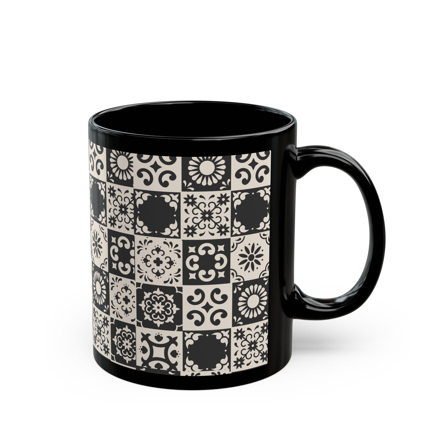 Black Mug (11oz, 15oz)_ N Series SPW CBM PT2WW002_ Limited Edition Black Ceramic Mug by WesternWawes