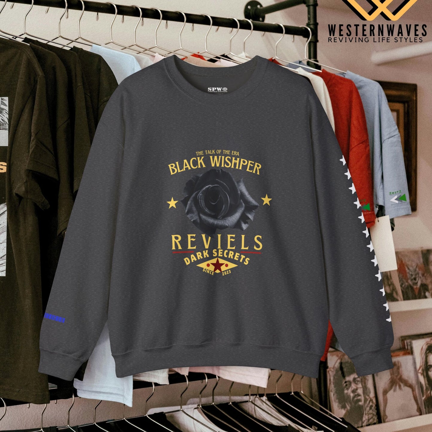 Unisex Heavy Blend™ Crewneck Sweatshirt_ N3 Series UHBCSS PT2WV011_ Limited Edition Pure Luxuryby WesternWaves: