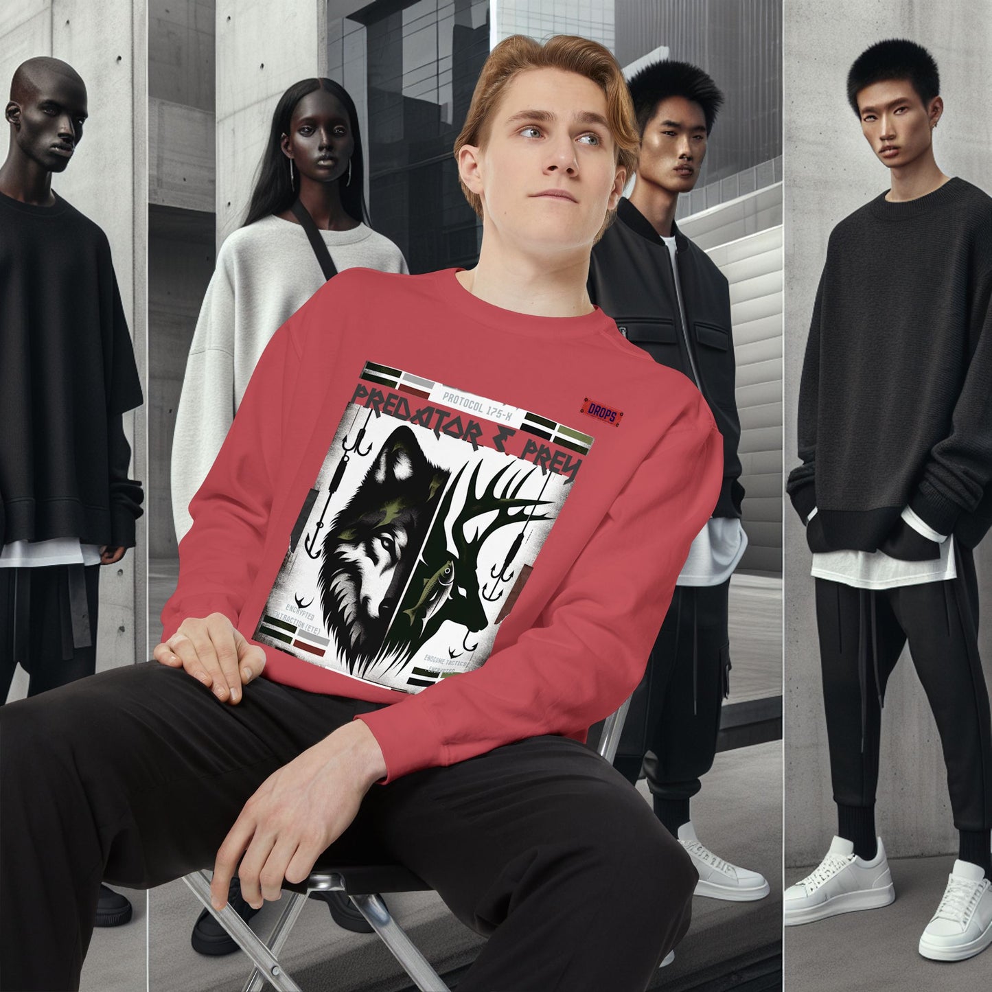 Predator & Prey Sweatshirt_ 03 Sep 2025_ Cozy Unisex Pullover, Nature Lover Apparel, Gifts for Wildlife Enthusiasts, Fall Fashion Layer