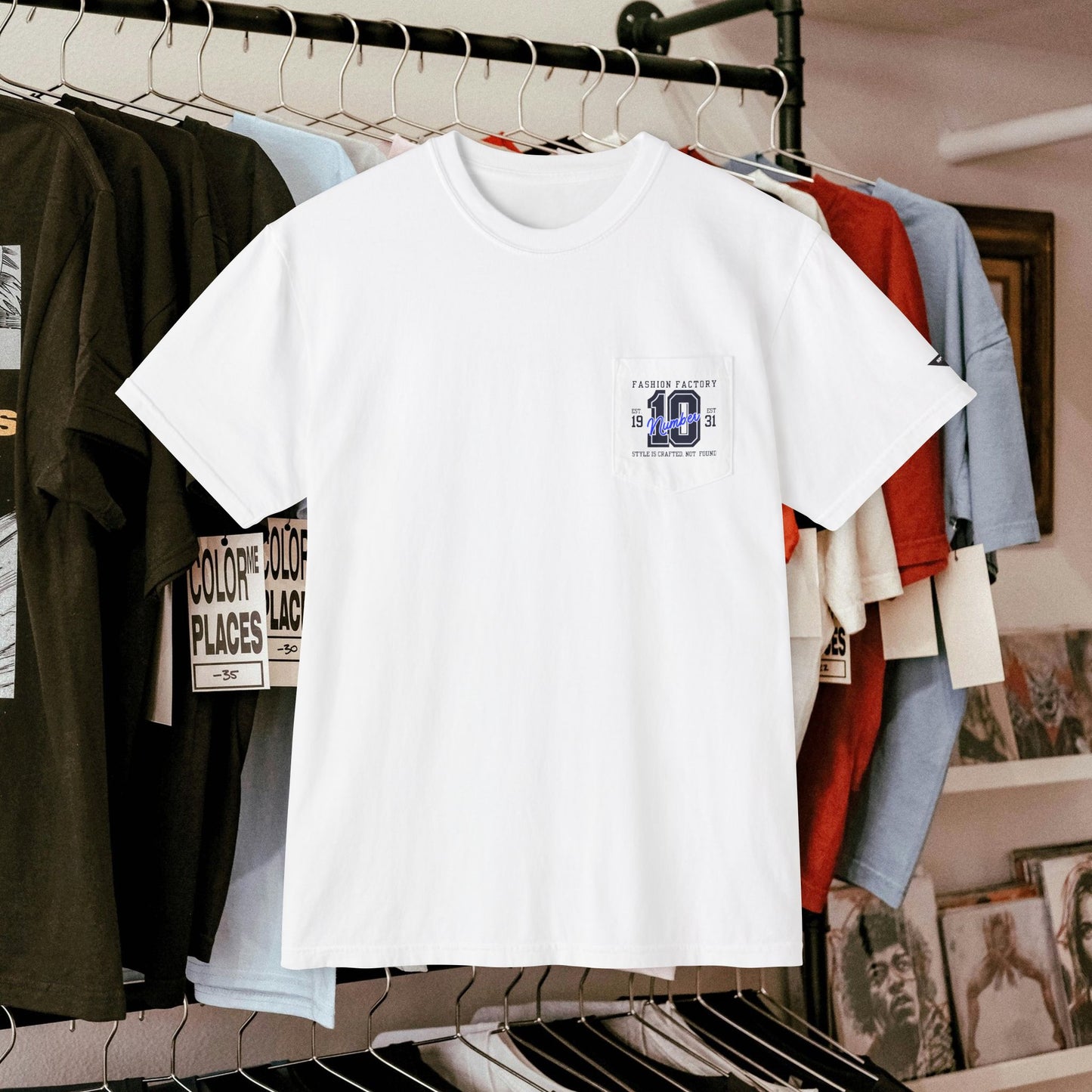 Unisex Garment-Dyed Pocket T-Shirt_ N3+ Series USGDPTS PT2WW001_ Limited Edition Raw Classic by WesternWaves:
