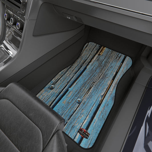 Car Floor Mats Set of 4- Rustic Wood Effect_ Series N8+ CMSO4RWE PT2WW004_ Limited Edition Stylish Floor Liners by WesternWaves: