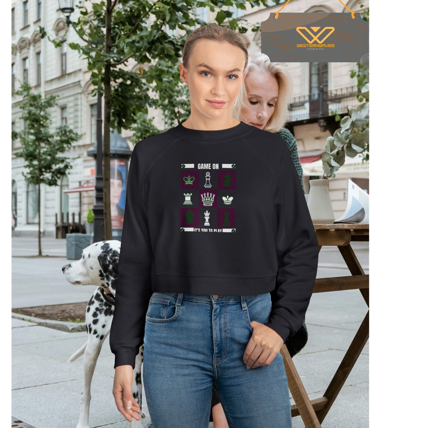 Women's Cropped Fleece Pullover_ N3+ Series WCFPOH PT2WW003_ Limited Edition High-quality Composition Product by WesternWawes: