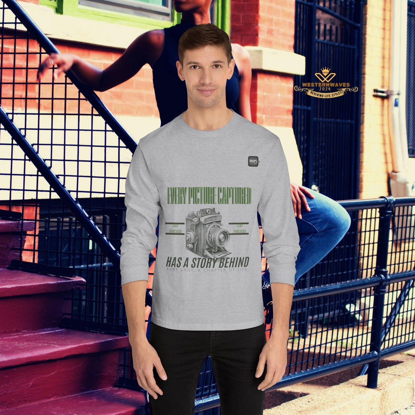 Unisex Classic Long Sleeve T-Shirt_ N2 Series CLSTS PT2WW002_ Limited Edition 100% US Cotton product by WesternWaves: