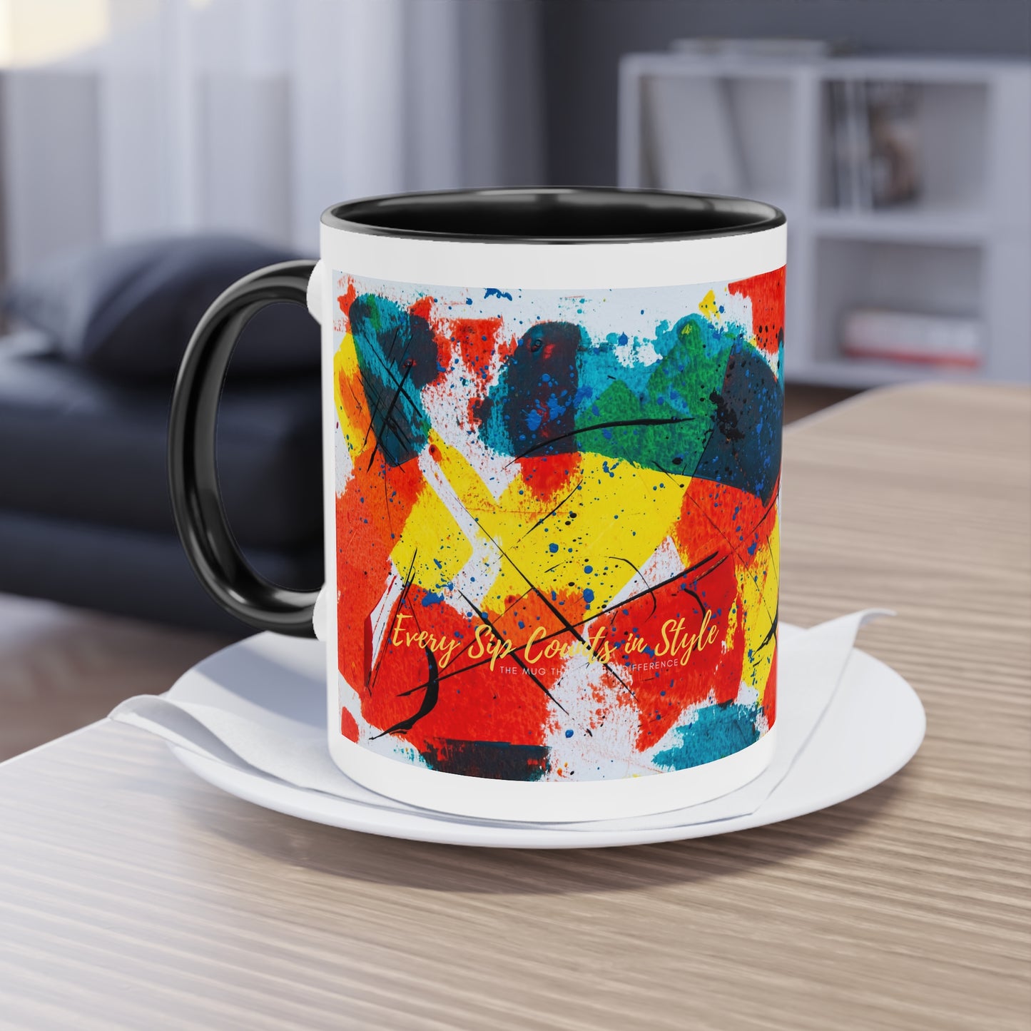 Two-Tone Coffee Mug, 11oz_ N2 Series TTCMUG PT2WW003_ Limited Edition Sipping Experience Both Pleasurable & Convenient by WesternWaves: