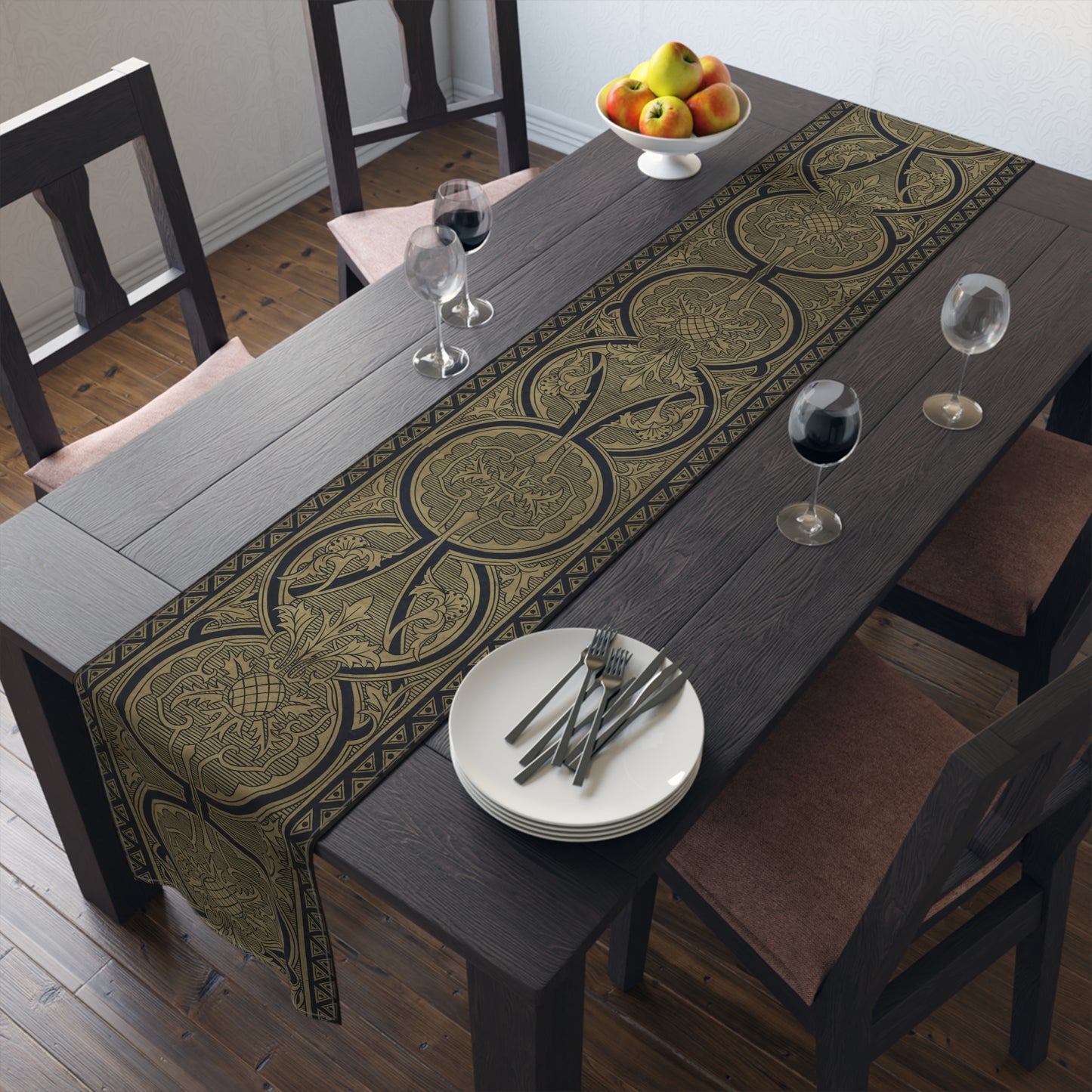 Table Runner (Cotton, Poly)_ Elegant Vintage-Inspired Table Runner for Stylish Dining_ N7+ Series TRUNNER PT2WW003_ Limited Edition by WesternWaves_