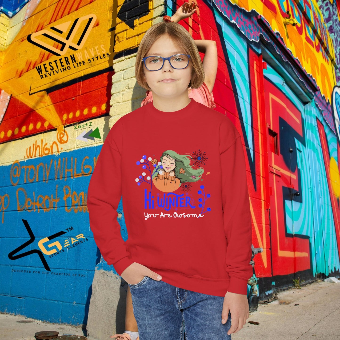 Youth Crewneck Sweatshirt_ N2 Series YCNSS PT2WW003_  Limited Edition Perfect Companion for the School, Sports  & Casual hangouts by WesternWaves: