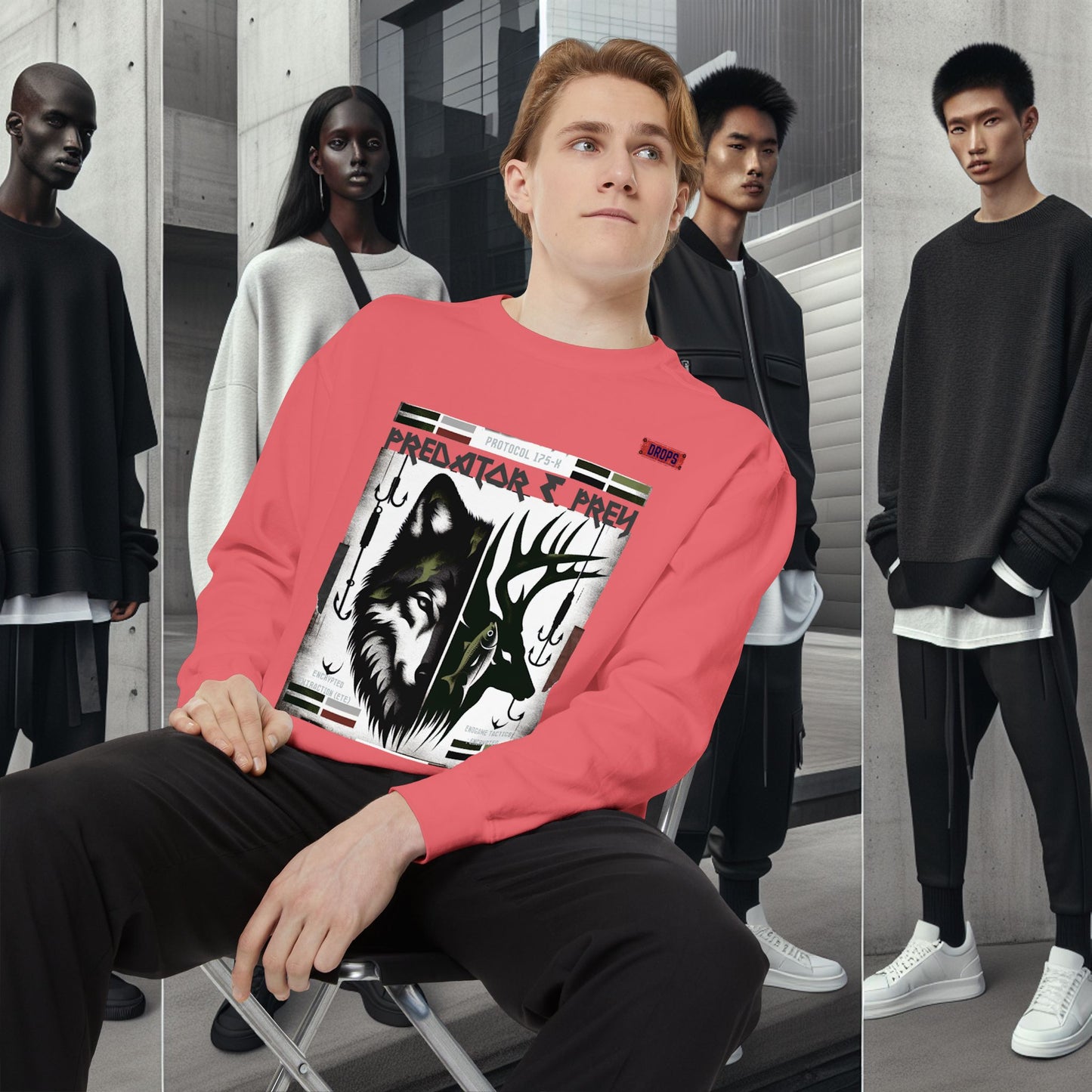 Predator & Prey Sweatshirt_ 03 Sep 2025_ Cozy Unisex Pullover, Nature Lover Apparel, Gifts for Wildlife Enthusiasts, Fall Fashion Layer
