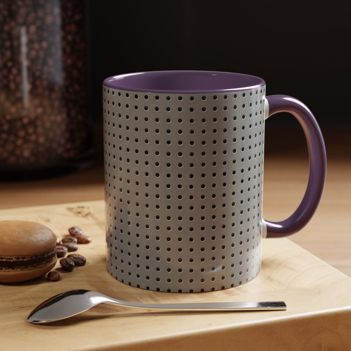 Two Tone Accent Coffee Mug 11oz_  N7+ Series ACMUG11OZ PT2WW001_ Limited Edition Stylish Perforated Design by WesternWaves: