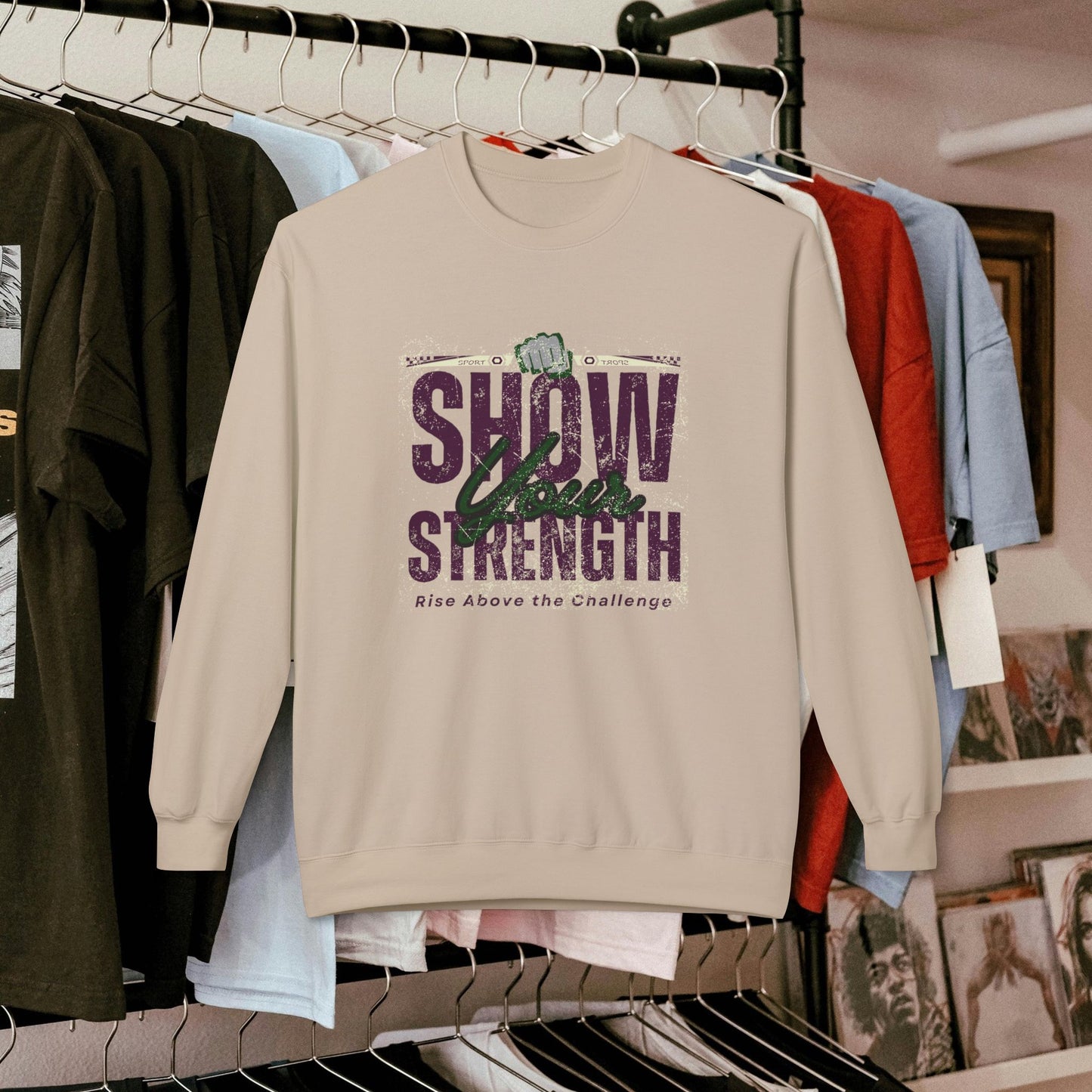 Unisex Midweight Softstyle Fleece Crewneck Sweatshirt_ N2+ Series USMWSSFCNSS PT2WW010_ Limited Edition Stylish Eco-conscious Raw Classic by WesternWaves: