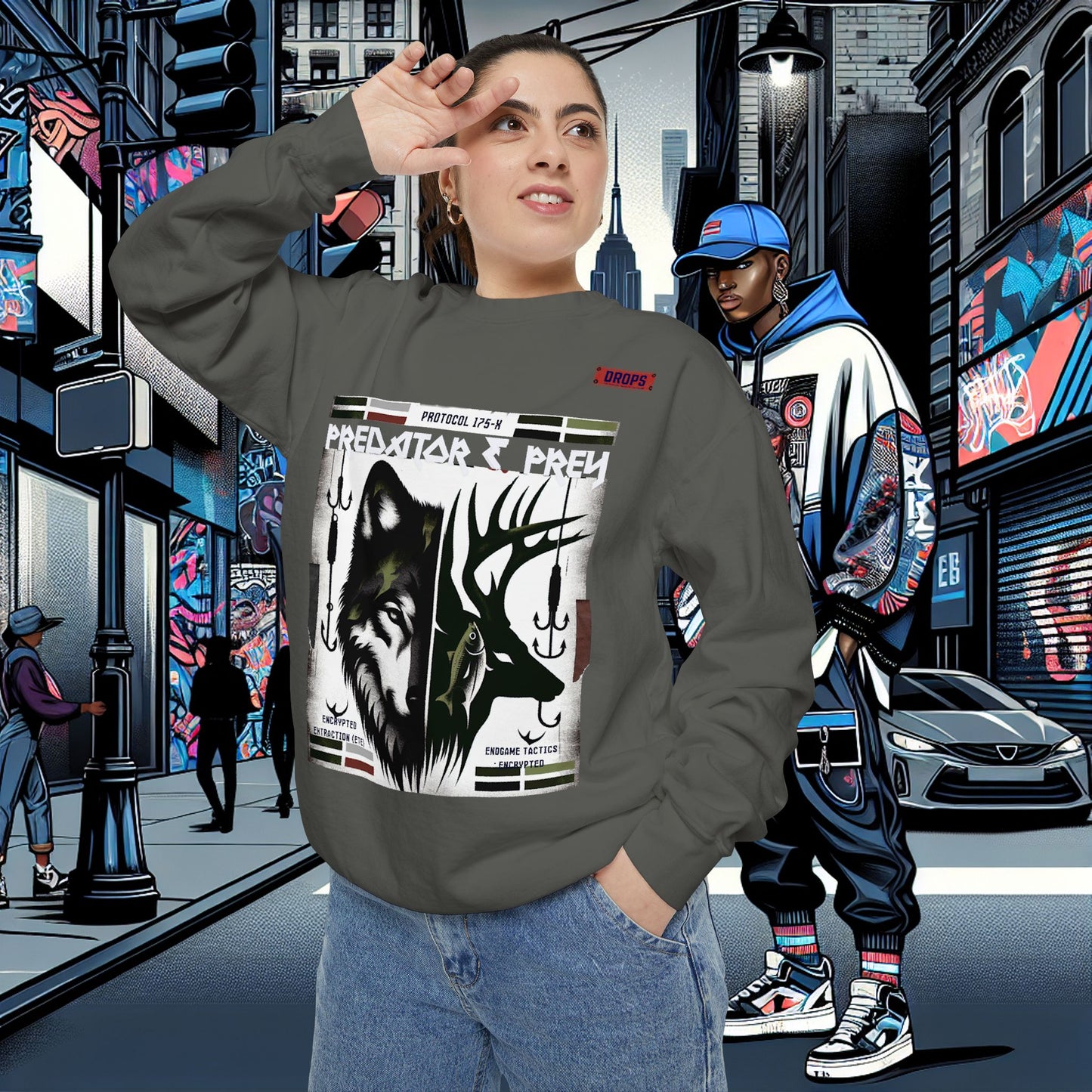 Predator & Prey Sweatshirt_ 03 Sep 2025_ Cozy Unisex Pullover, Nature Lover Apparel, Gifts for Wildlife Enthusiasts, Fall Fashion Layer