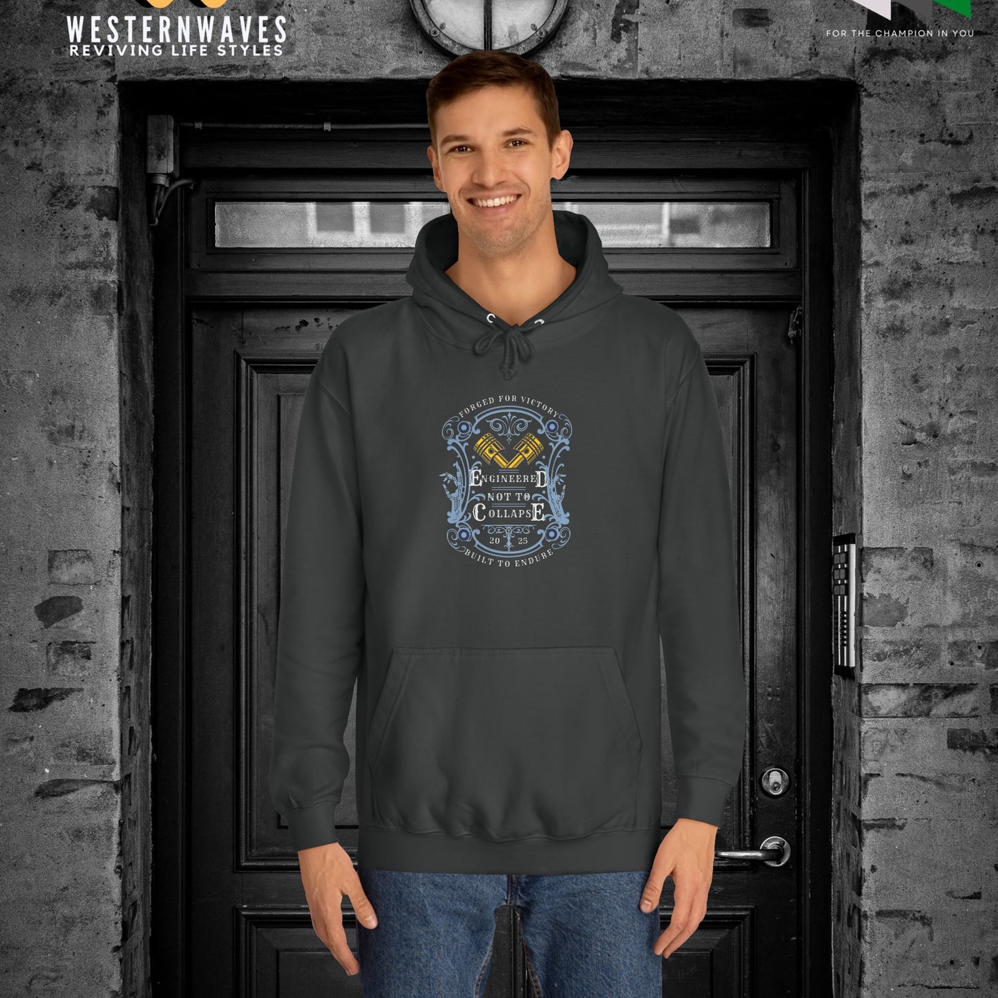 Unisex College Hoodie_  N2 Series SPW USCH PT2WW004_ Limited Edition Timeless Unisex Design by WesternWaves: