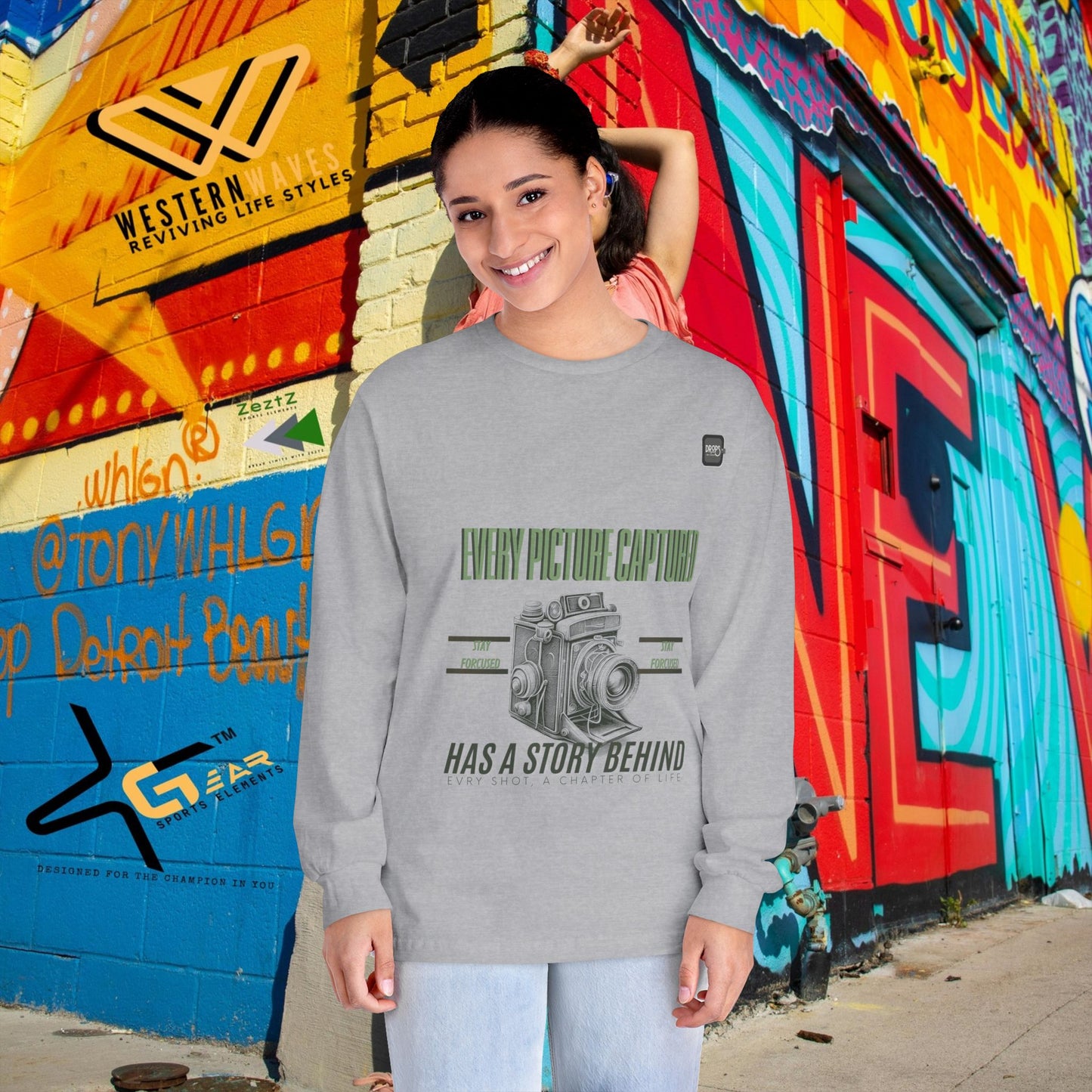 Unisex Classic Long Sleeve T-Shirt_ N2 Series CLSTS PT2WW002_ Limited Edition 100% US Cotton product by WesternWaves: