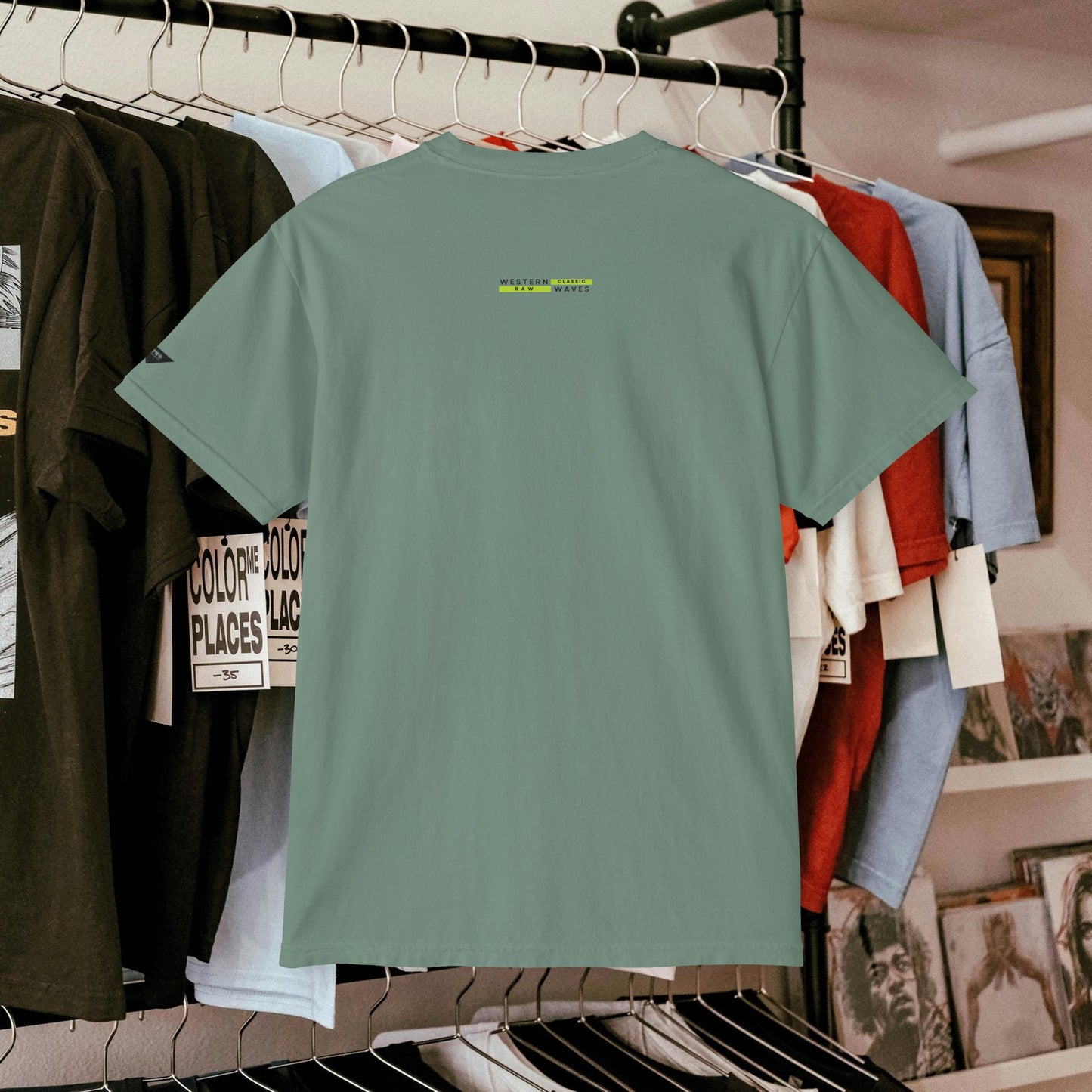Unisex Garment-Dyed Pocket T-Shirt_ N3+ Series USGDPTS PT2WW001_ Limited Edition Raw Classic by WesternWaves:
