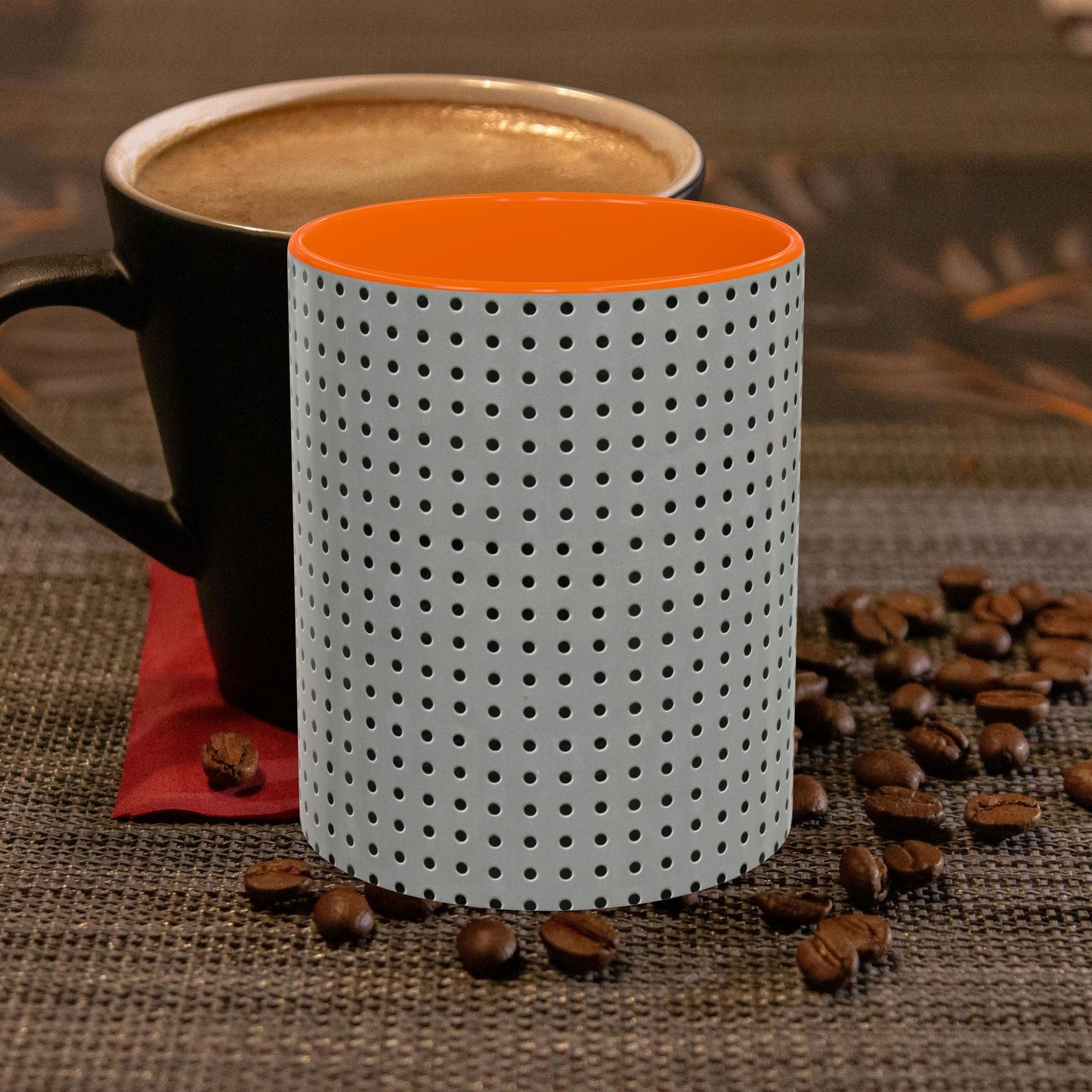 Two Tone Accent Coffee Mug 11oz_  N7+ Series ACMUG11OZ PT2WW001_ Limited Edition Stylish Perforated Design by WesternWaves: