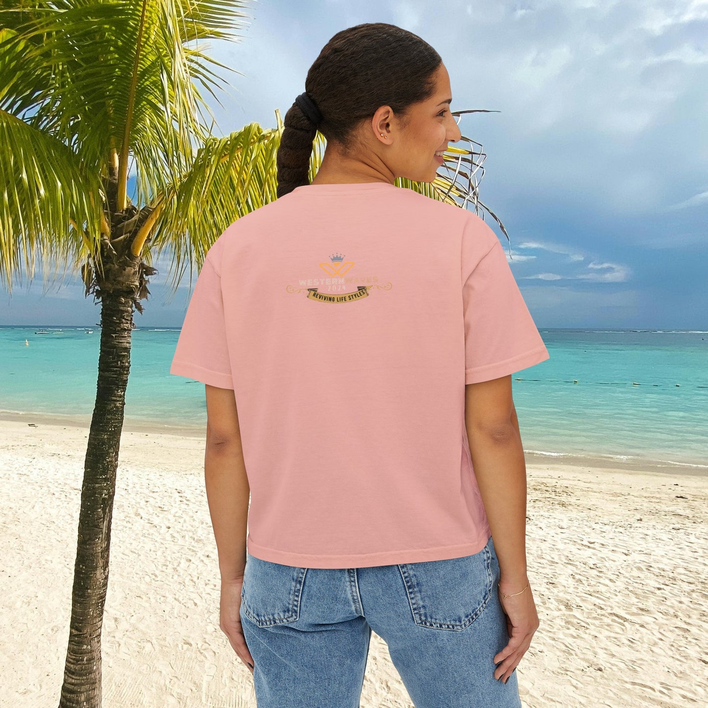 Women's Boxy Tee – N Series SPW WBTEE PT2WW003_ limited edition Ethical Cotton Comfort by WesternWaves: