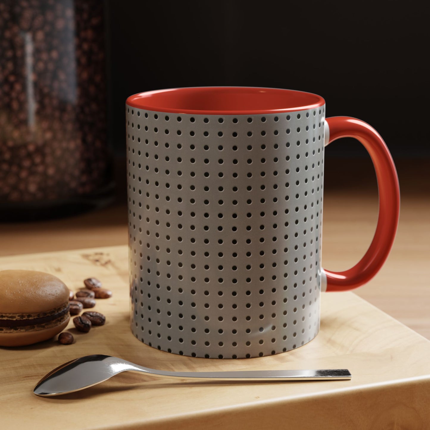 Two Tone Accent Coffee Mug 11oz_  N7+ Series ACMUG11OZ PT2WW001_ Limited Edition Stylish Perforated Design by WesternWaves: