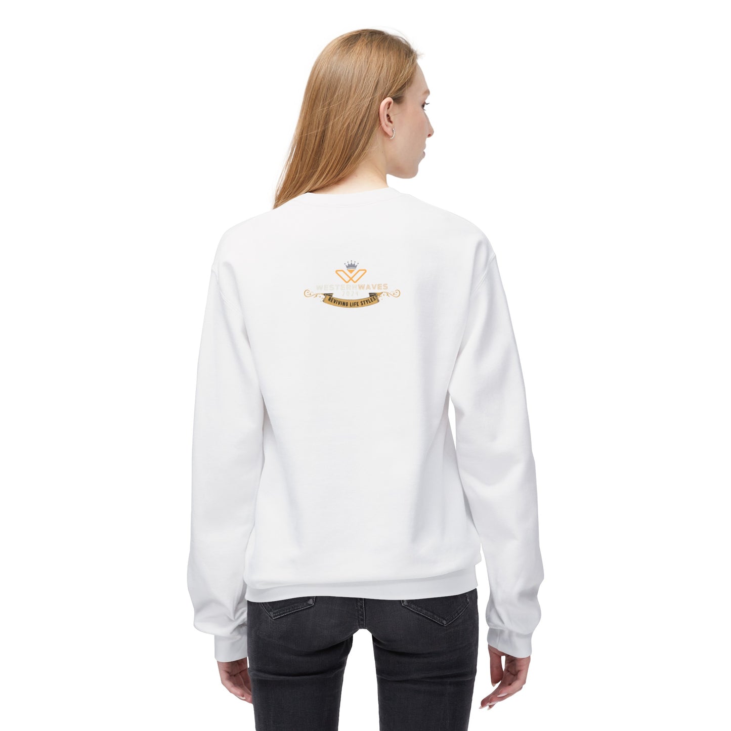 Unisex Midweight Fleece Crewneck Sweatshirt_ N Series SPW UXMWFCS PT2WW013_ WesternWaves Signature Limited Edition: