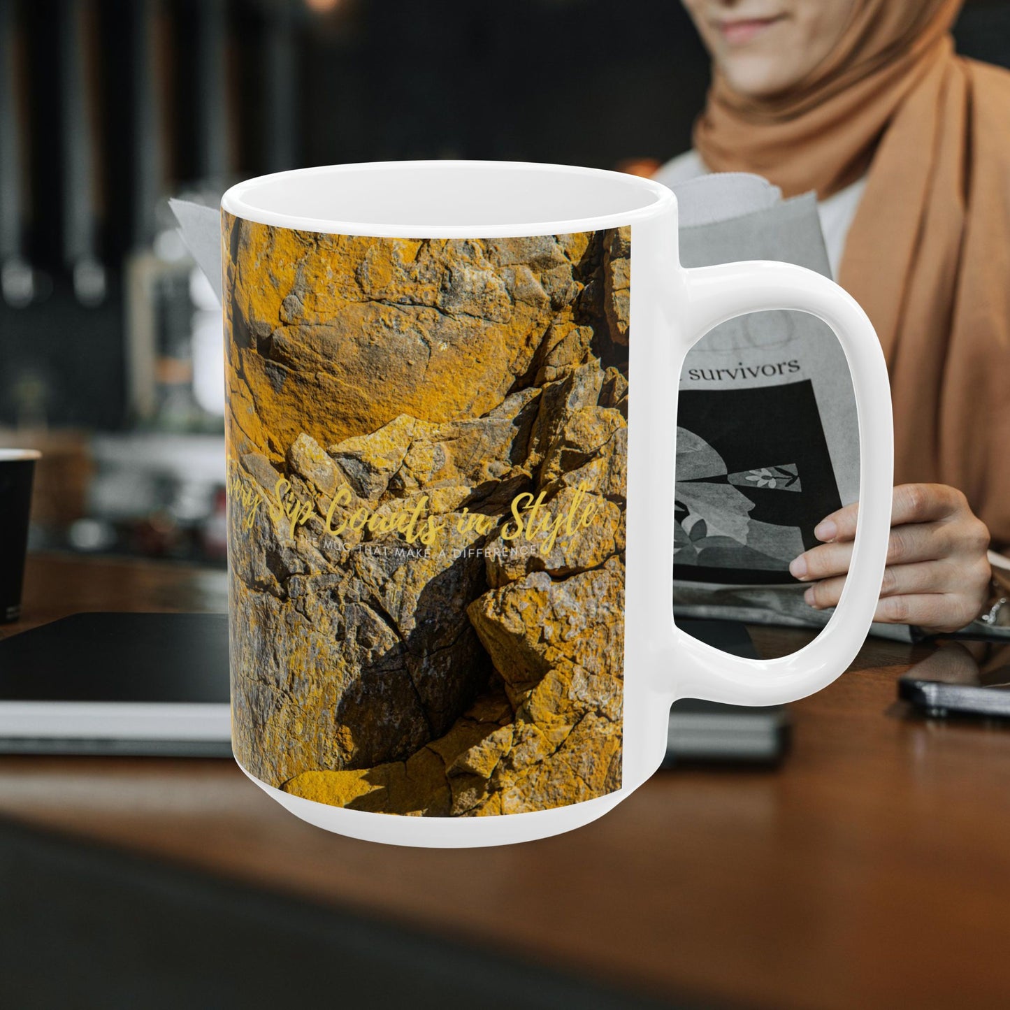 Ceramic Mug (11oz, 15oz)_ N2 Series SPW CM11, 15OZ PT2WW002_ Limited Edition Ceramic Masterpiece by WesternWaves: