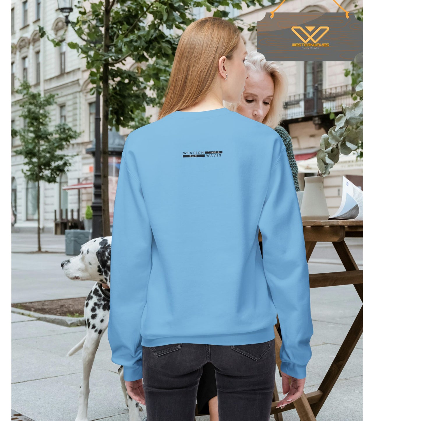 Unisex Midweight Softstyle Fleece Crewneck Sweatshirt_ N2+ Series USMWSSFCNSS PT2WW012_ Limited Edition Stylish Eco-conscious Raw Classic by WesternWaves: