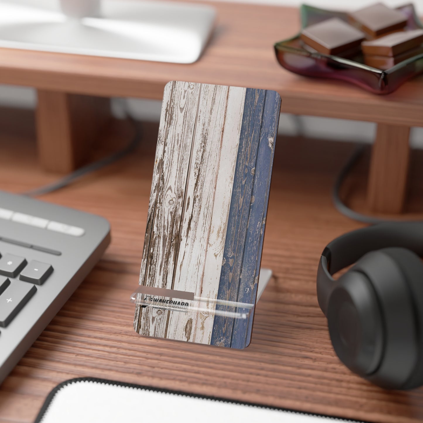 Mobile Display Stand _ N8+ MBDSTAND PT2WW002_ 20 Sep 2025_ Limited Edition Rustic Wooden Smartphone Display Stand, by WesternWaves: