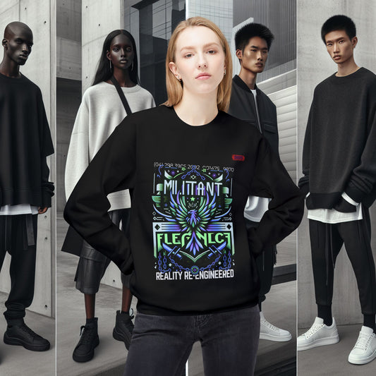 Unisex Midweight Softstyle Fleece Crewneck Sweatshirt_ Series N8+ USMWSSFCNSS PT2WW001_ UWD 0027_  Limited Edition Graphic Pullover by WesternWaves: